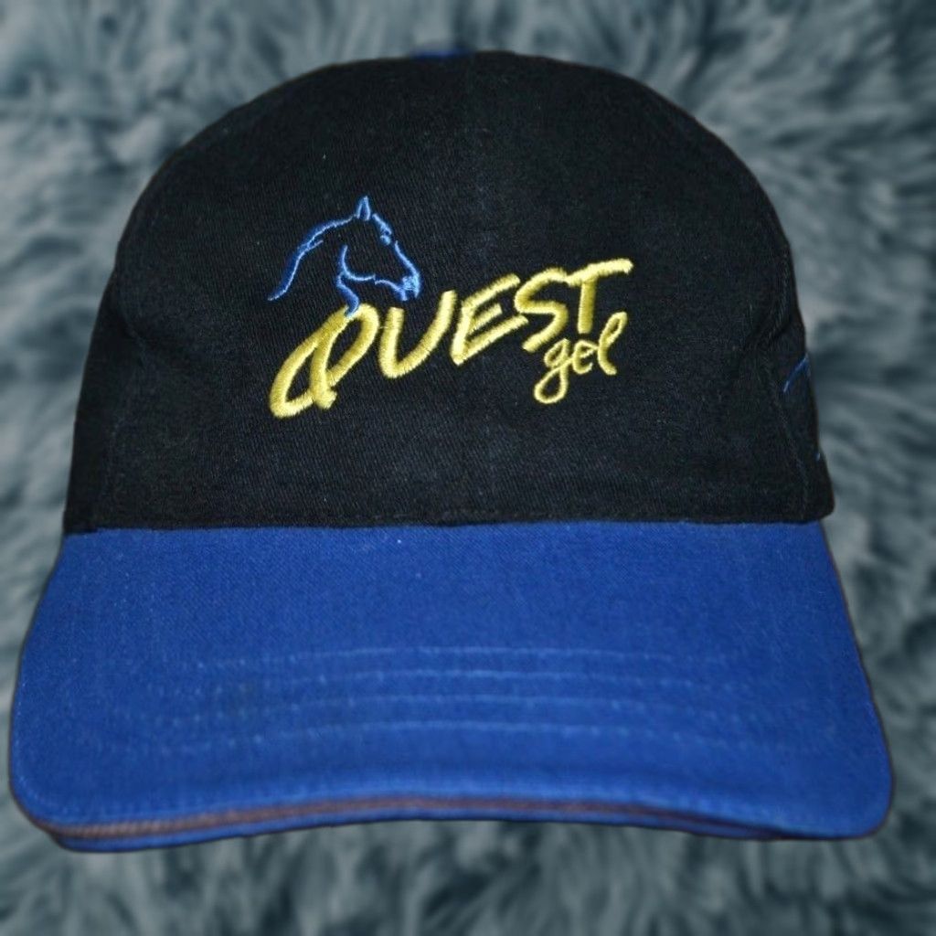 Quest Monty Roberts Quest Gel Baseball Cap Hat Equine Equestrian Horse Care Dewormer Cap Men Black 100% Cotton Strapback Adjustable Ball Cap Size ONE SIZE - 1 Thumbnail