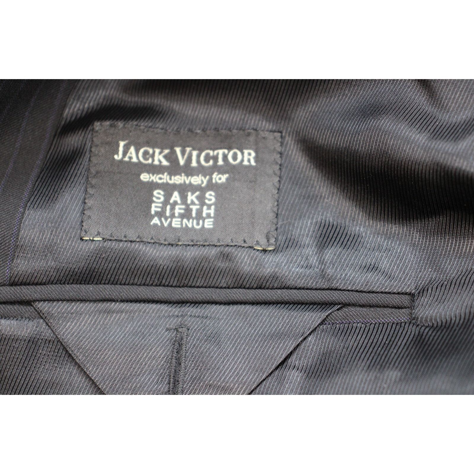 Jack Victor Blazer Men 50R Black Notch Lapel Single Breasted