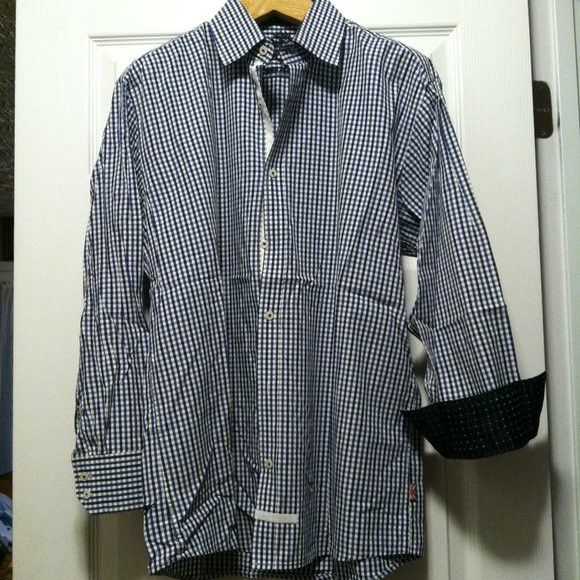 English Laundry ENGLISH LAUNDRY MENS BLUE 100%COTTON CASUAL SHIRT 17/34-35 Size US XL / EU 56 / 4 - 3 Thumbnail