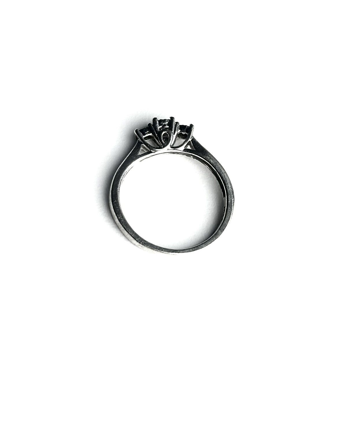 Sterling Silver Elegant JTW .925 Sterling Silver Ring with 3 Diamonds Size ONE SIZE - 3 Thumbnail