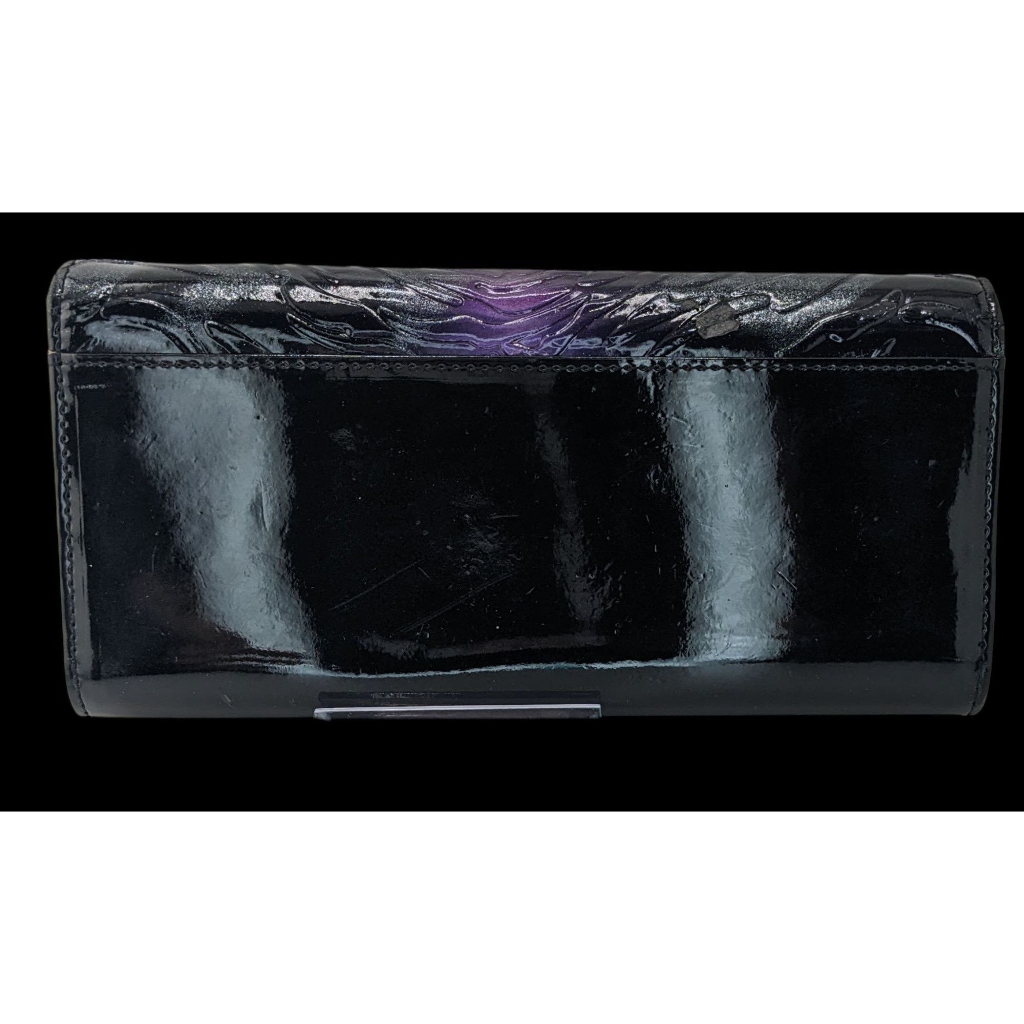 Other Gothic Skype Black And Purple Embossed Leather Wallet With G Size ONE SIZE - 2 Thumbnail