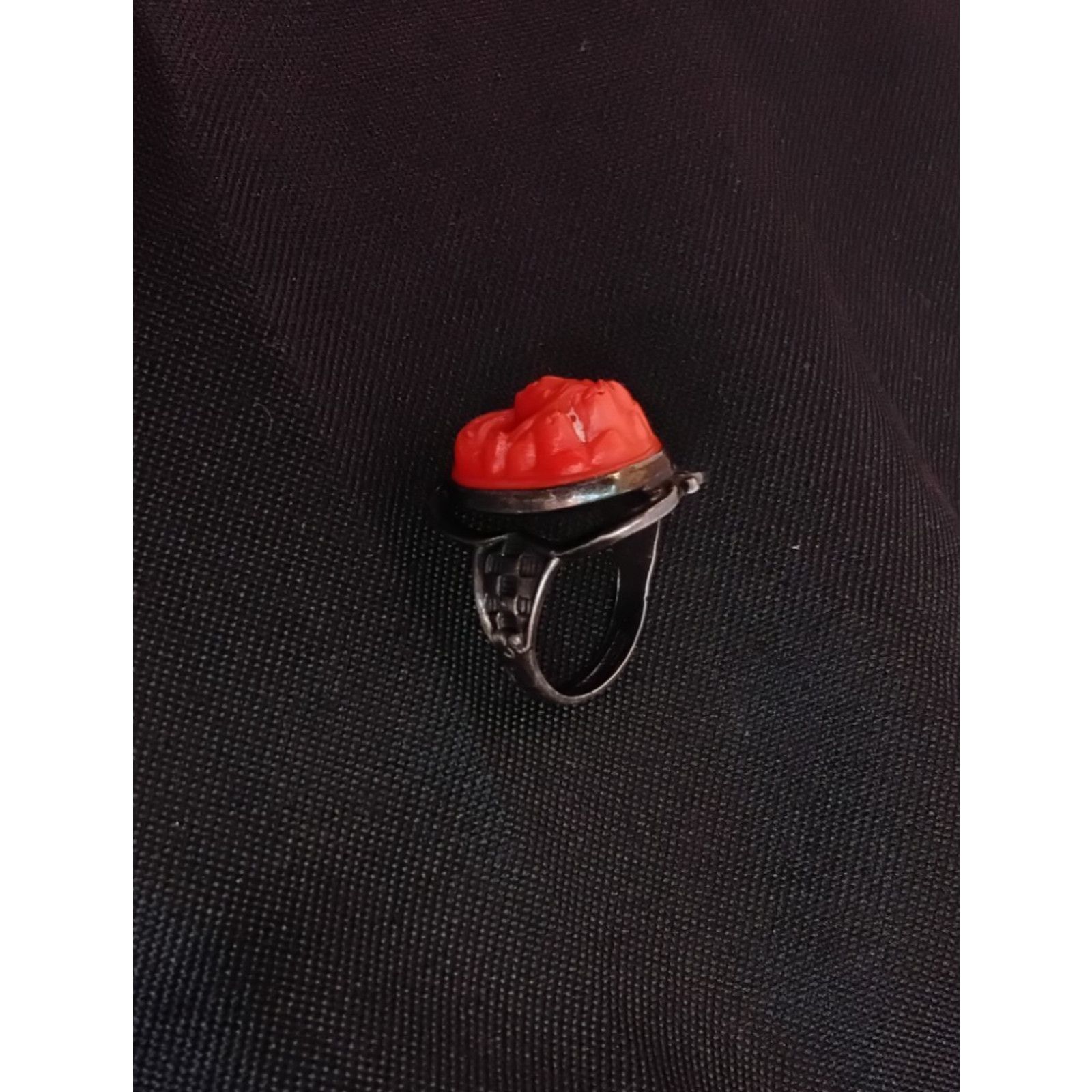 Other Antique Coral Sterling Silver Ring Cameo Size 4.5 Size ONE SIZE - 2 Thumbnail