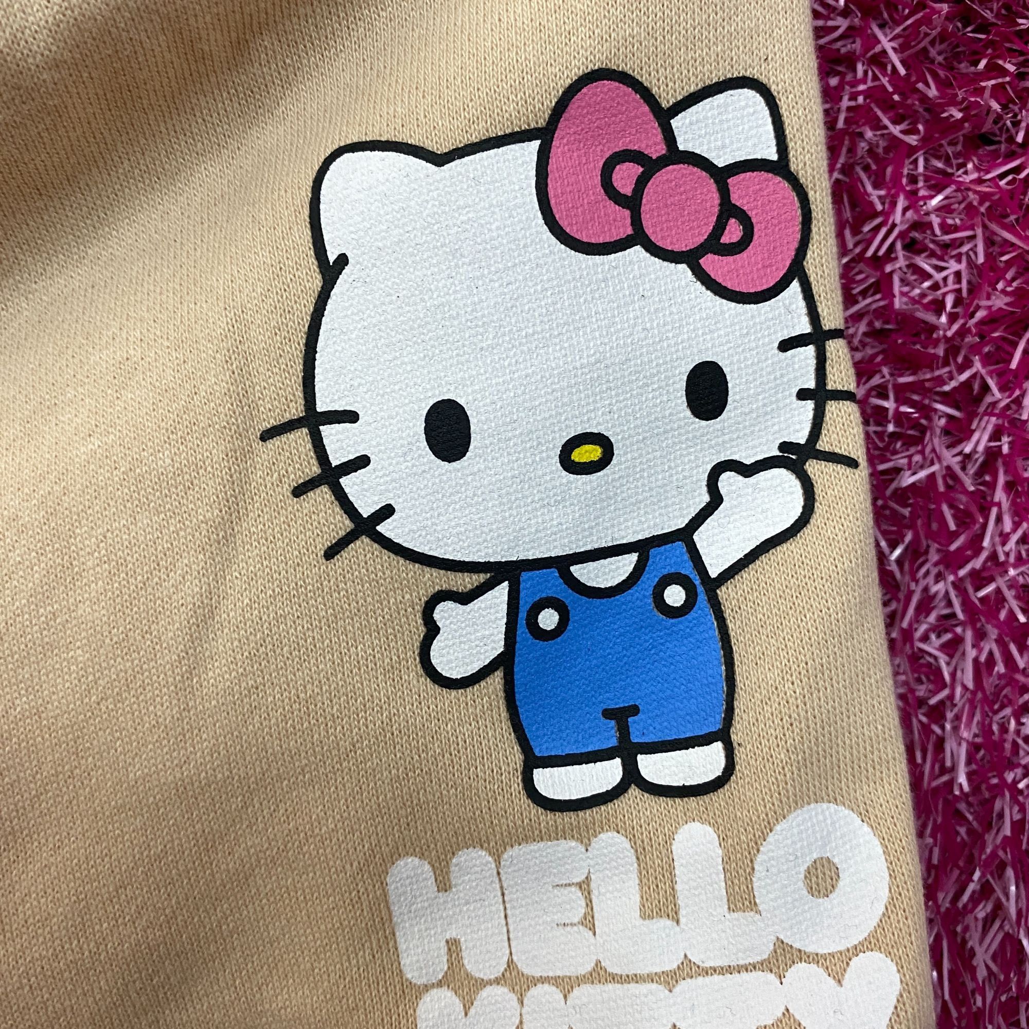 Anime Sanrio Hello Kitty Cute Graphic Pull-On Drawstring Shorts Me Size 28" / US 6 / IT 42 - 2 Thumbnail