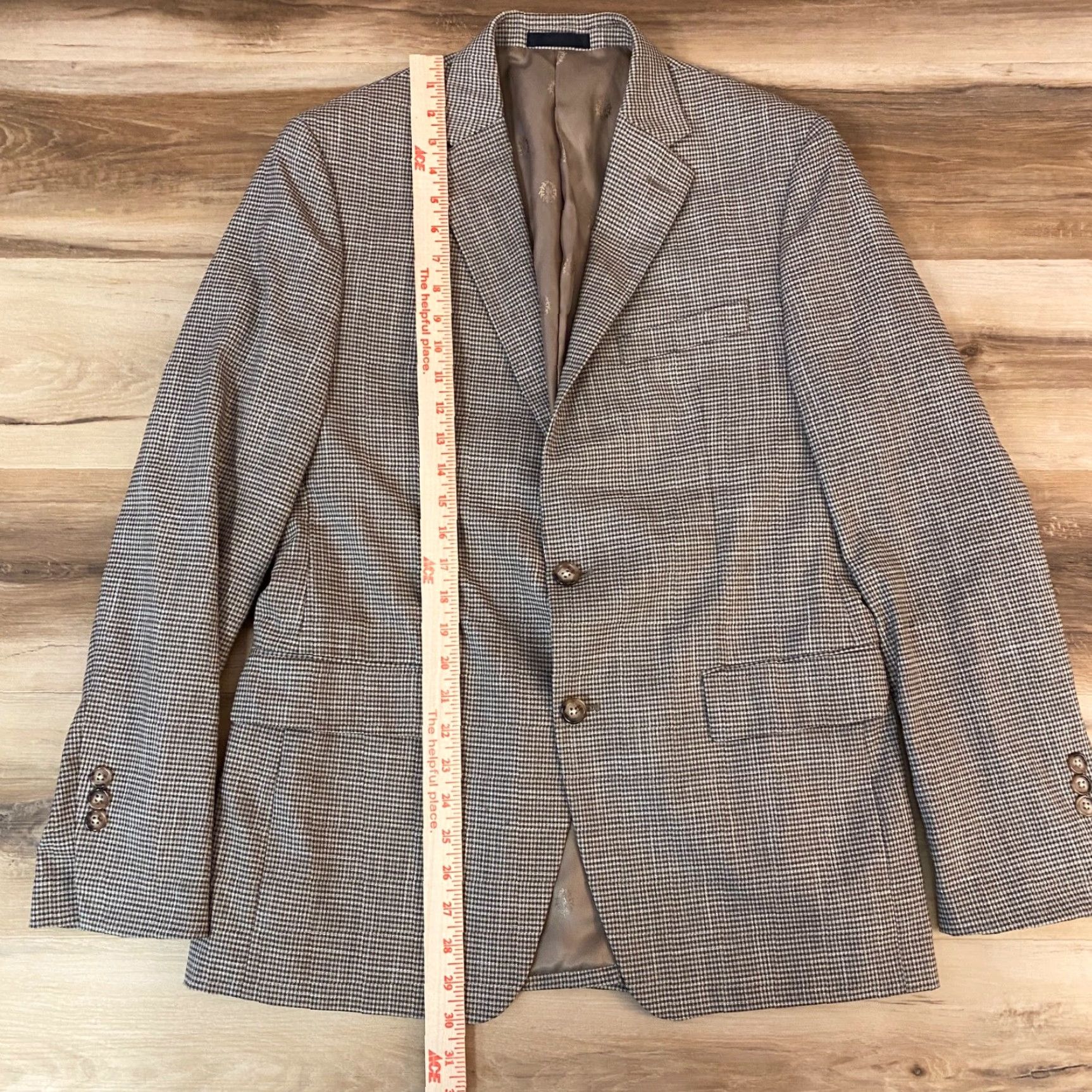 Ralph Lauren Lauren Ralph Lauren Blazer Mens 38R Brown Plaid 2 Button Sport Jacket Stretch Size 38R - 5 Thumbnail