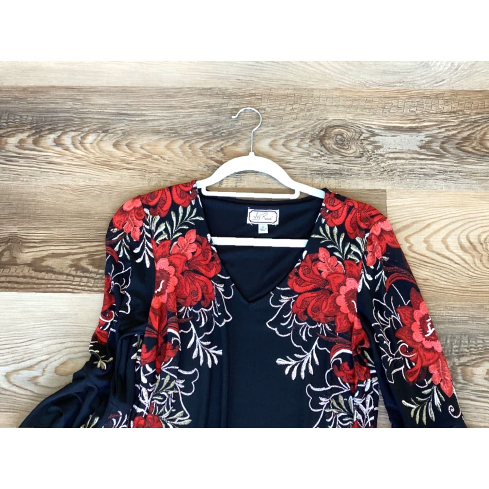 Bell IVY ROAD Womens Dress Black Red Floral Bell Sleeve Ladies Size Small Size S / US 4 / IT 40 - 3 Thumbnail