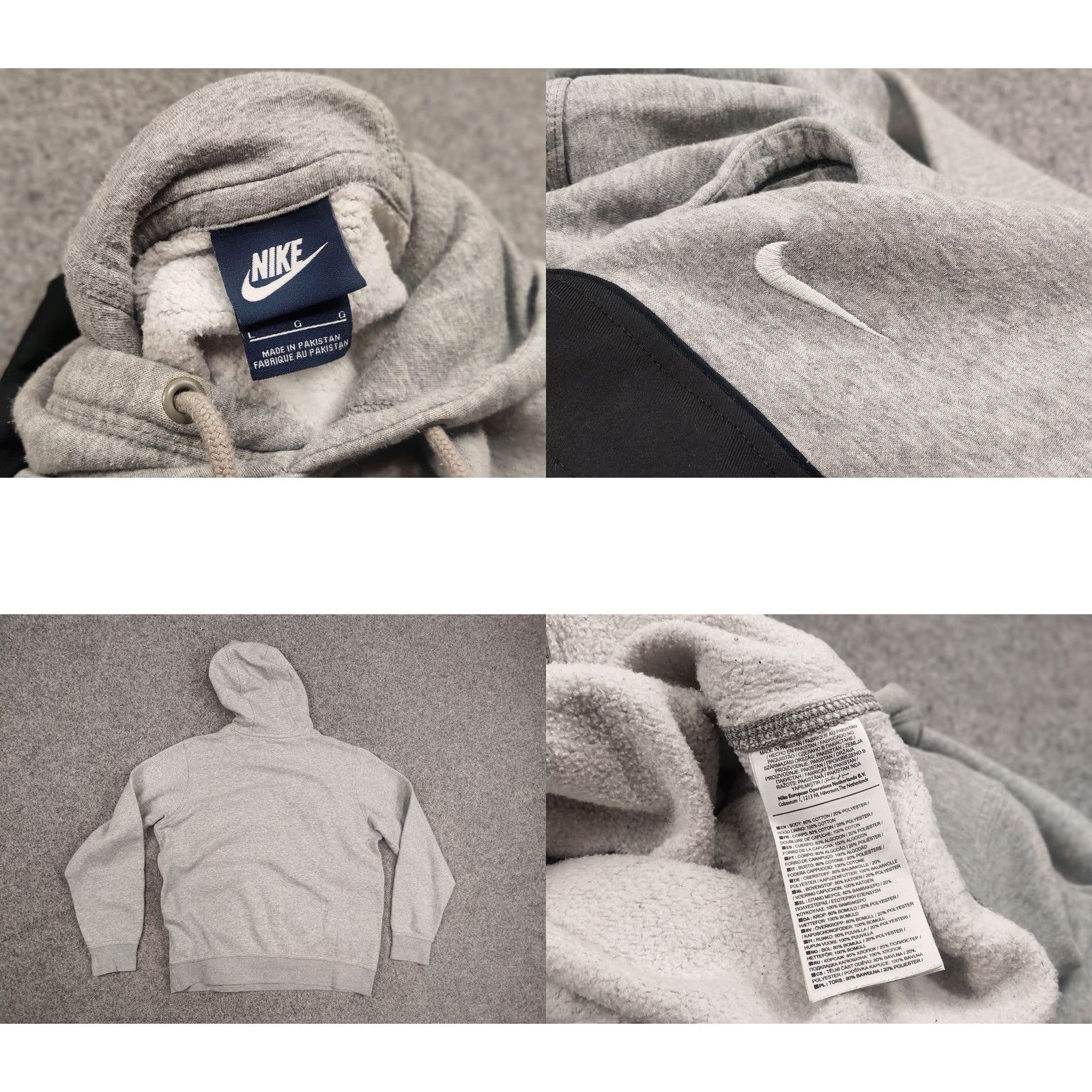 Nike VINTAGE Nike Hoodie Shirt Mens L Gray Oversized 90s Y2K Cargo Pocket Zip Vest Crew Neck Sleeveless Front Logo Size US L / EU 52-54 / 3 - 9 Thumbnail