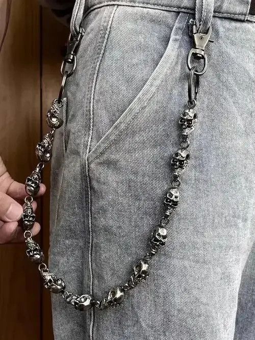 Jewelry Retro Skull Pocket Chain Size ONE SIZE - 2 Thumbnail