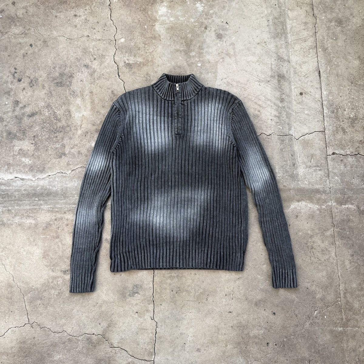 20471120 Vintage Y2K Jack Jones Gray Half Zip Avant Garde Sweater Size US L / EU 52-54 / 3 - 1 Thumbnail