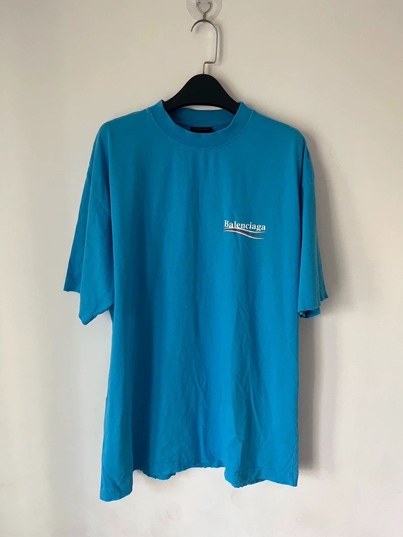 Balenciaga Balenciaga Lake blue coke short sleeve T-shirt Size US XXS / EU 40 - 1 Thumbnail