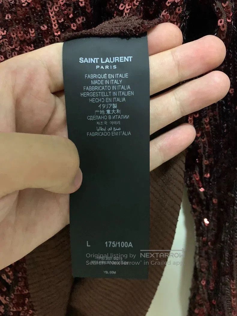 Saint Laurent Paris Saint Laurent Sequin Long Sleeve Shirt. Size US L / EU 52-54 / 3 - 4 Thumbnail