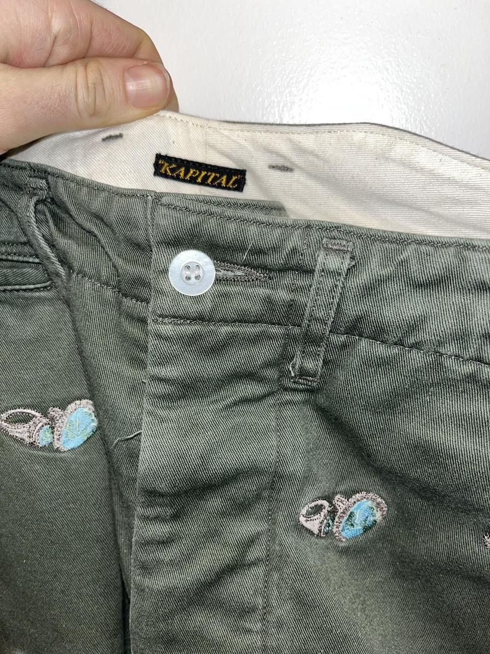 Kapital Diamond Ring Embroidered Pants Olive Green Size US 30 / EU 46 - 5 Thumbnail