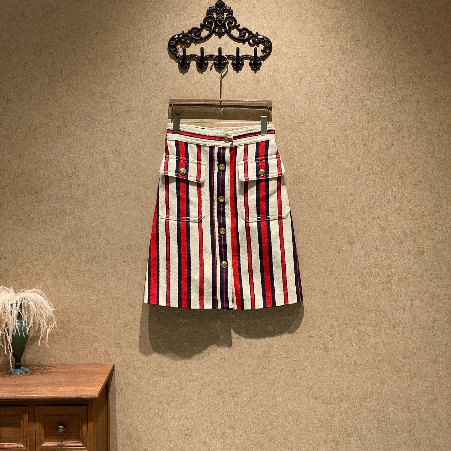 Gucci Gucci Striped Mini Skirt Size 40 Size 27" / US 4 / IT 40 - 1 Thumbnail