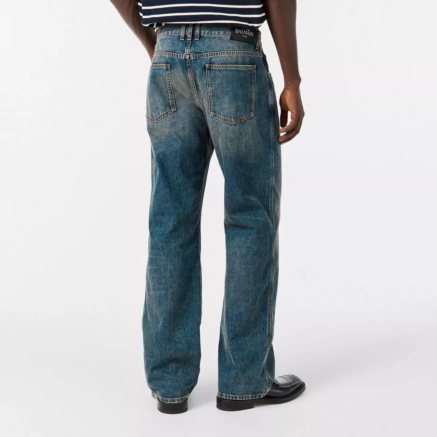 Balmain o1g2r1mq0426 Straight Leg Jeans in Blue Size US 36 / EU 52 - 4 Thumbnail