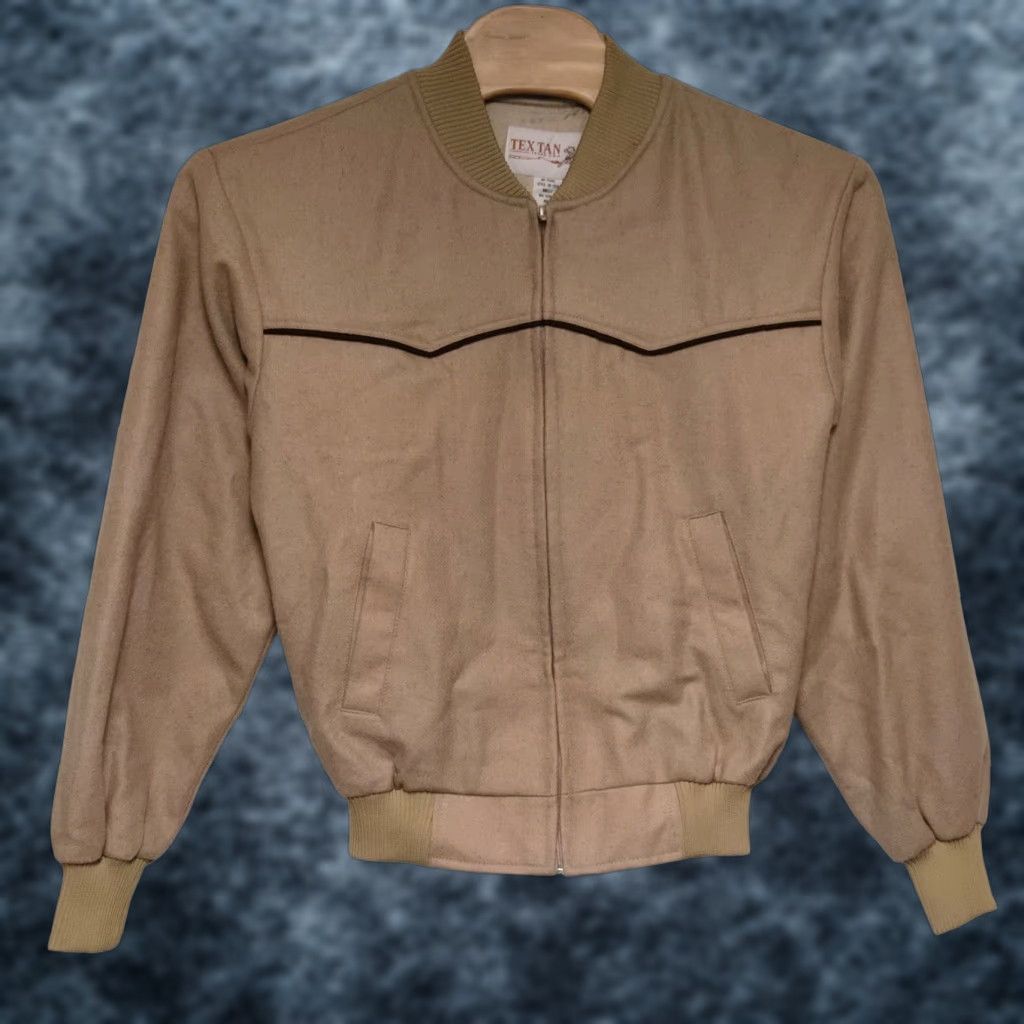 Vintage VINTAGE Tex Tan Western Bomber Jacket L Men Wool Tan USA Size US L / EU 52-54 / 3 - 1 Thumbnail