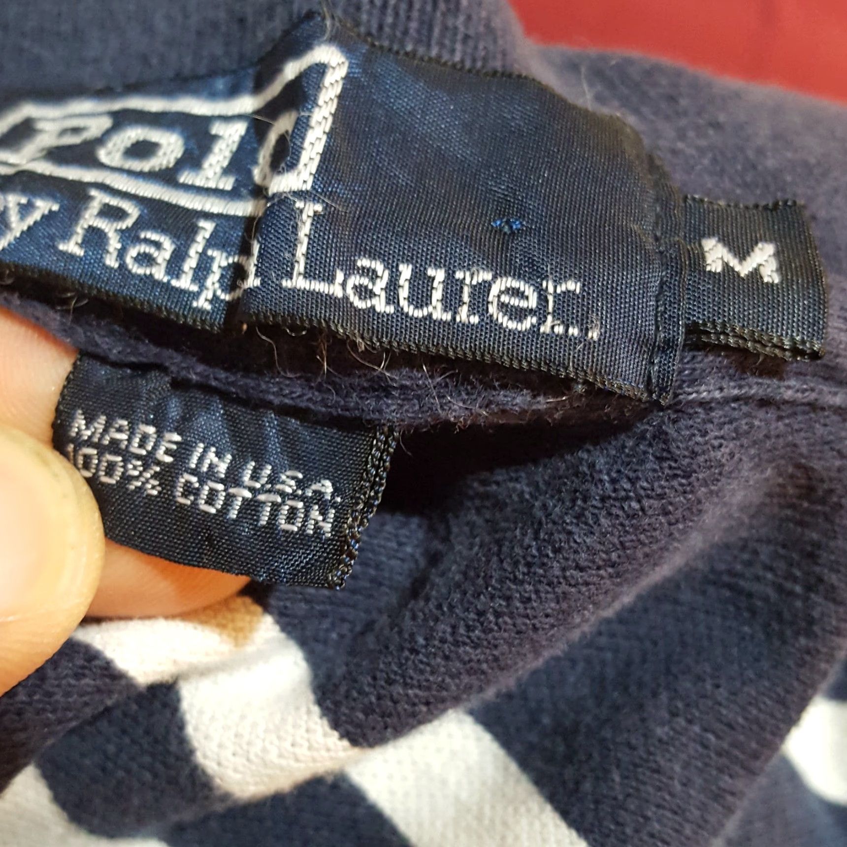 Ralph Lauren Vintage Polo Ralph Lauren Men’s Medium Polo Shirt 90s Striped Cotton Casual Preppy Blue Size US M / EU 48-50 / 2 - 5 Thumbnail