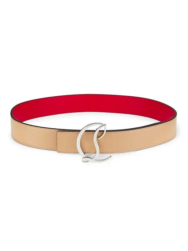 Christian Louboutin oc11z0126 Size: OS/Buckle Leather Belt in Beige Size ONE SIZE - 3 Thumbnail