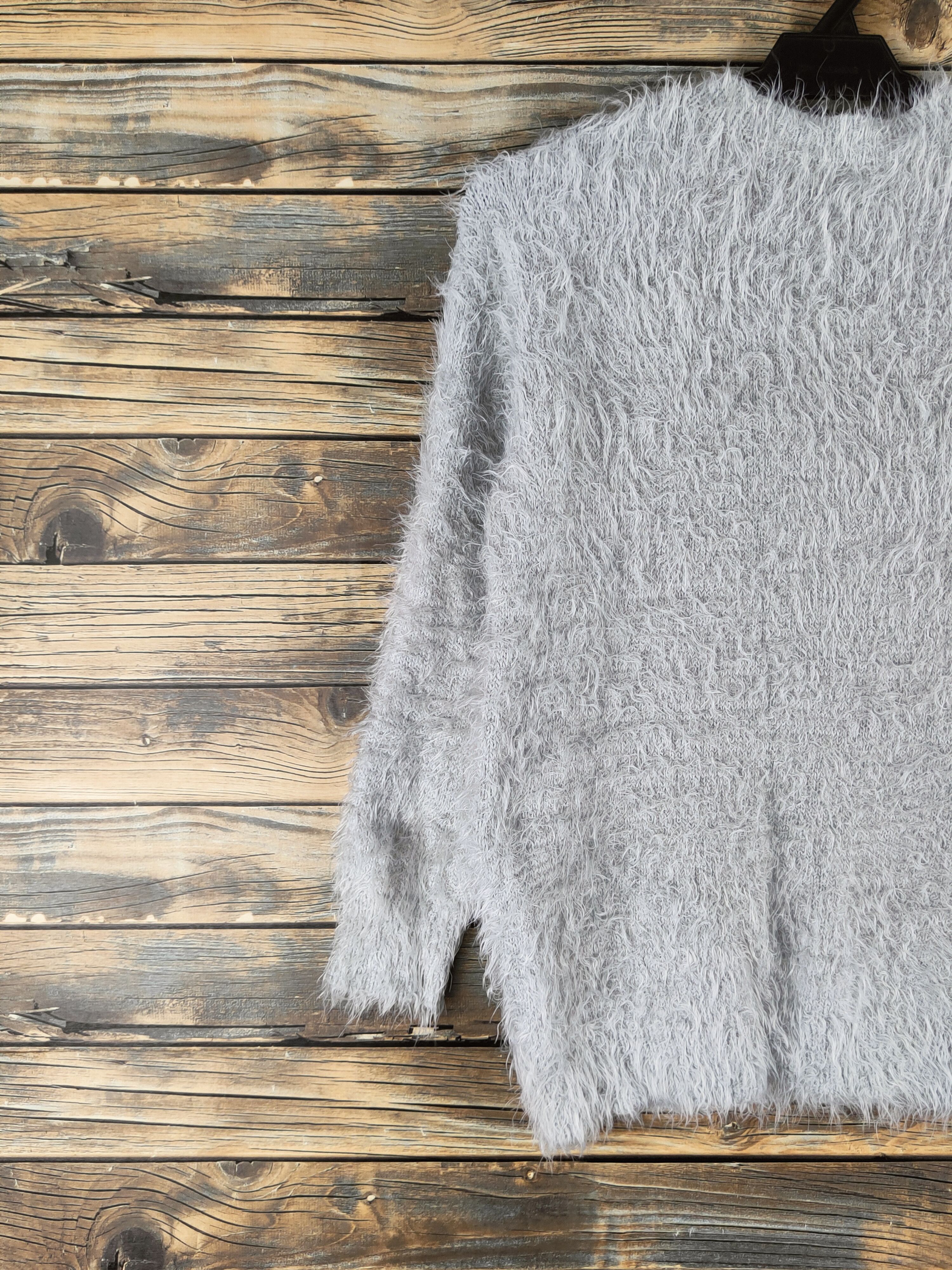 Japanese Brand DL Shoo La Rue Gray Fur Mohair Knitwear #46-521 Size S / US 4 / IT 40 - 8 Thumbnail