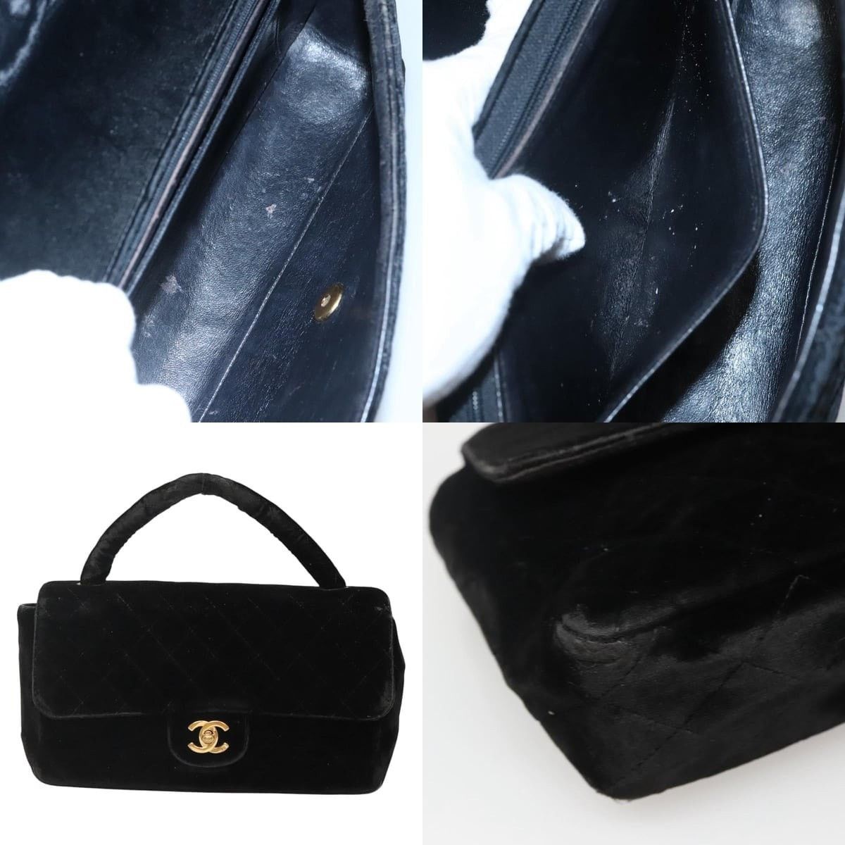 Chanel Chanel Matelasse Handbag Velour Black Gold CC Size ONE SIZE - 5 Thumbnail