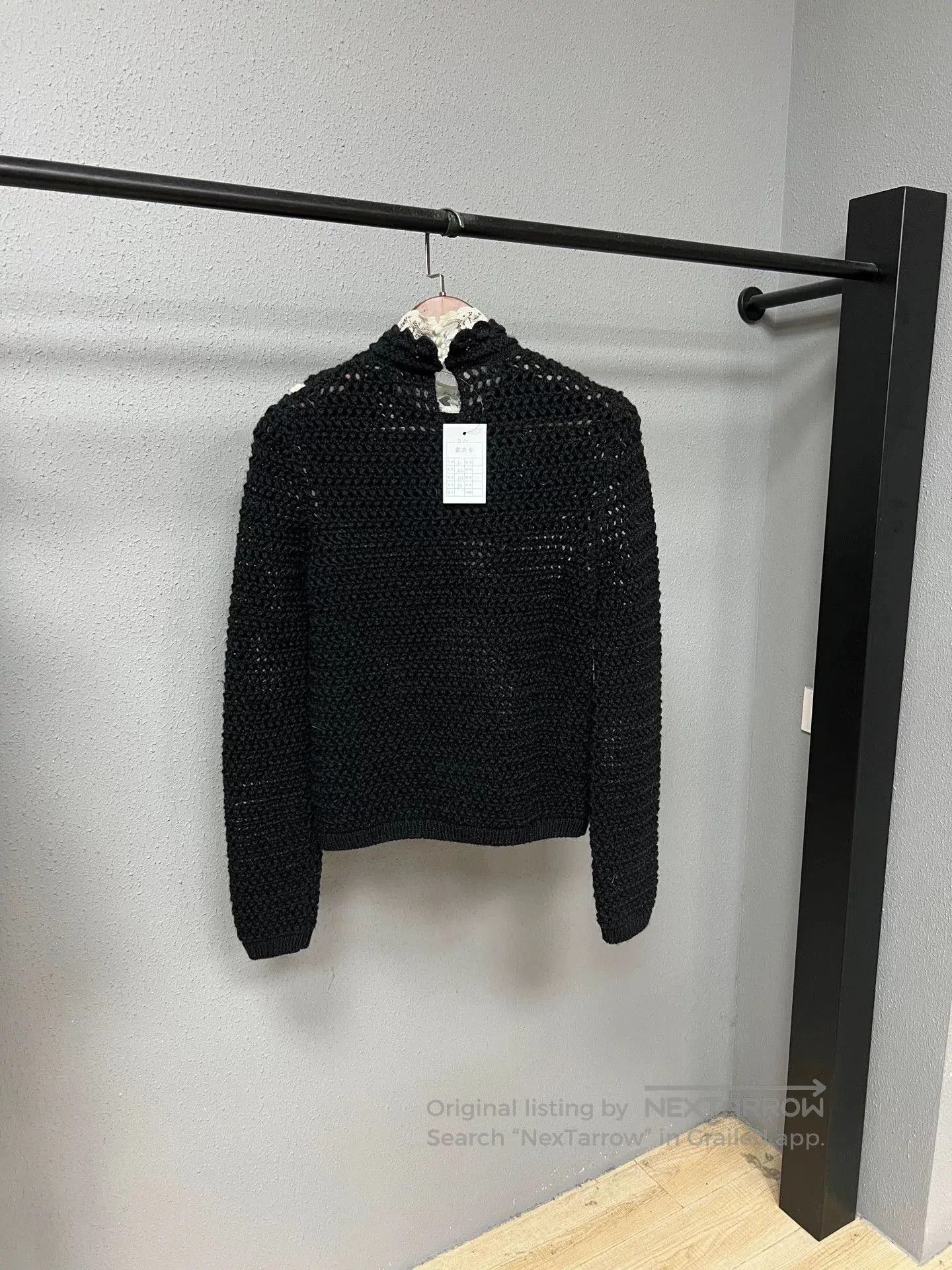 Saint Laurent Paris SLP Lace Trim Knit Sweater. Size L / US 10 / IT 46 - 2 Thumbnail