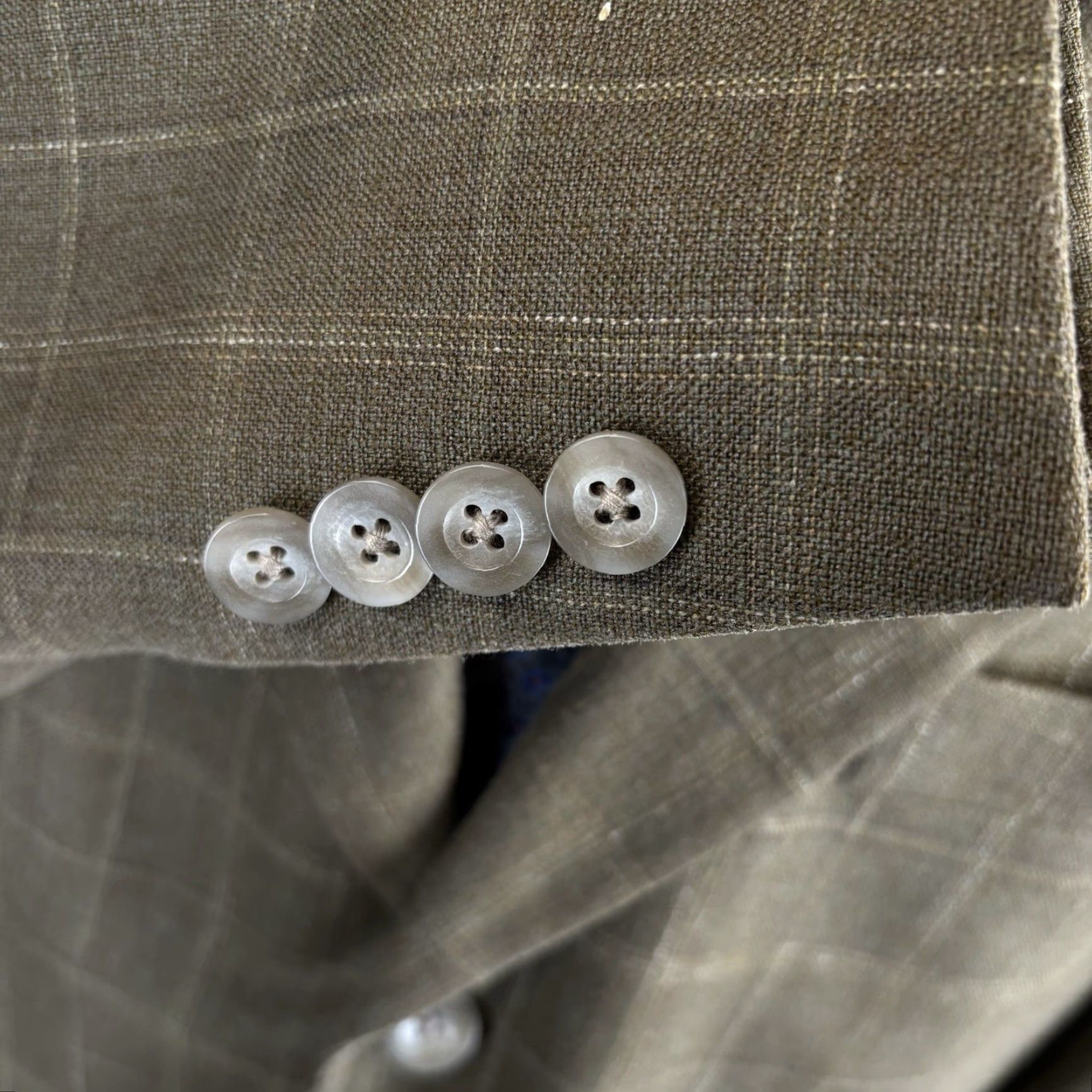 Nordstrom Nordstrom John W. Nordstrom Sport Coat 42L Olive Windowpane Notch Lapel 3-Button Slim Wool Silk Linen Jacket Coat Men Regular Long Size US XS / EU 42 / 0 - 5 Thumbnail