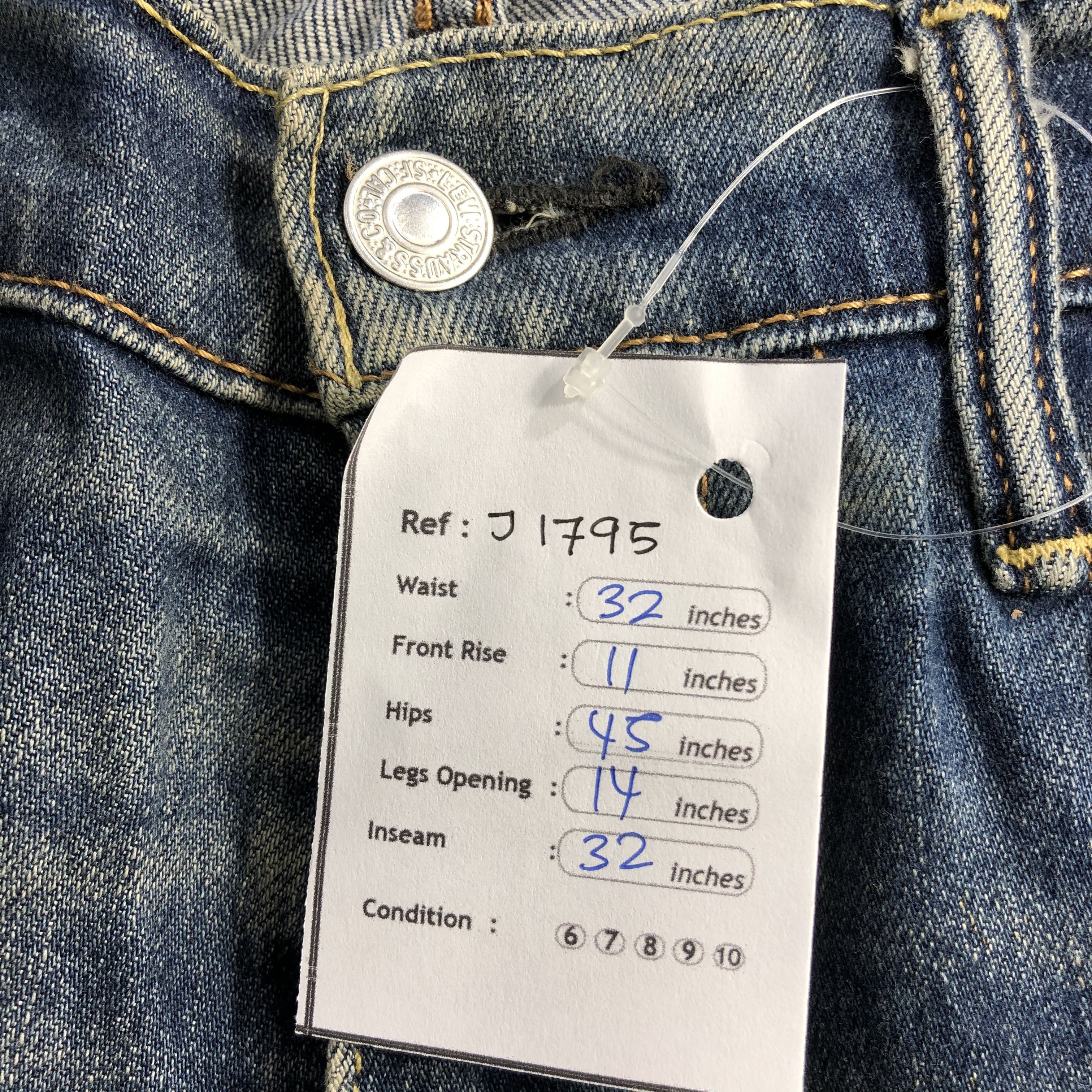 Levi's Vintage Blue Wash Levis 513 Jeans-J1795 Size US 32 / EU 48 - 14 Thumbnail