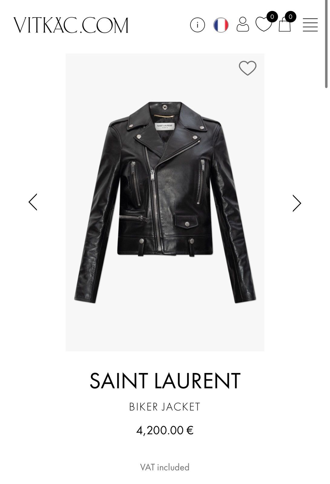 Yves Saint Laurent SAINT LAURENT PARIS LEATHER BIKER JACKET Size US XS / EU 42 / 0 - 10 Thumbnail