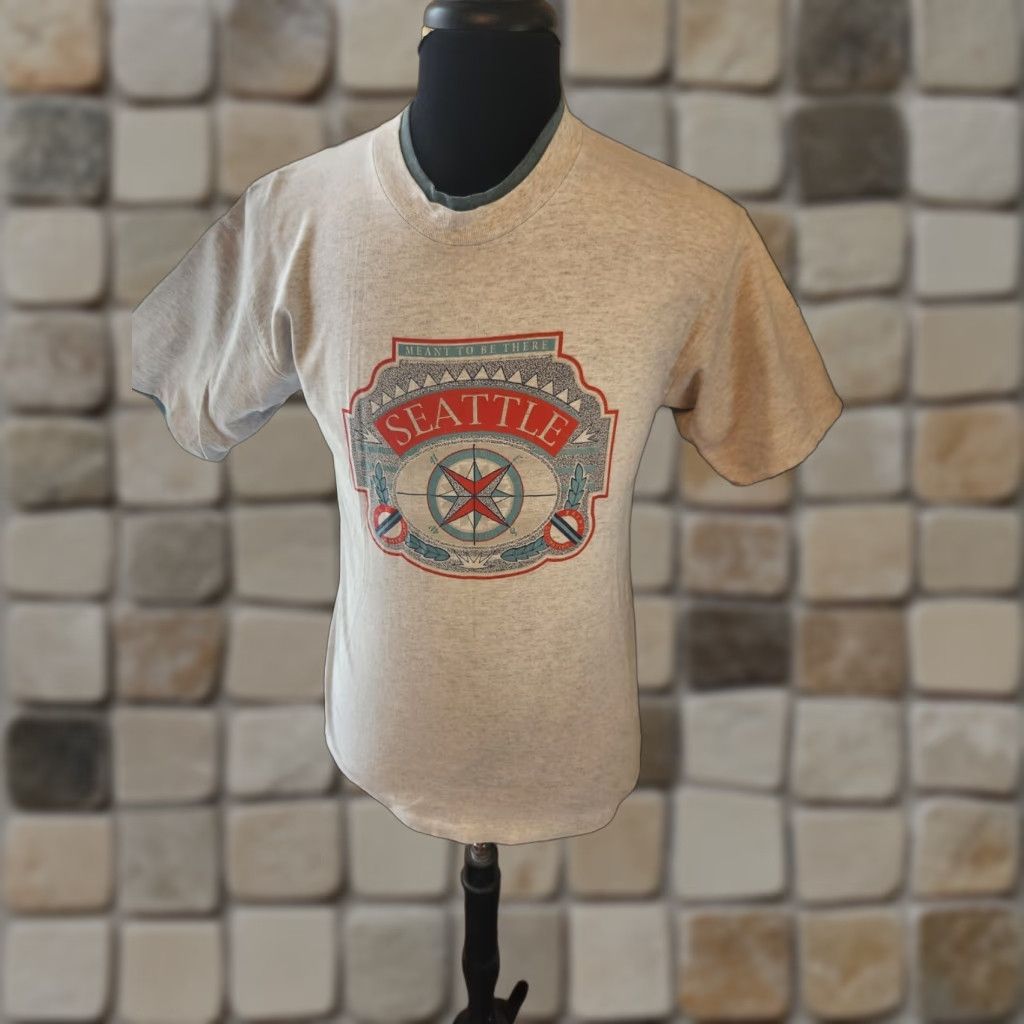 Vintage VINTAGE Signal Sport T-Shirt Seattle Gray 90s Souvenir Crew Neck Short Sleeve Size Medium Men Size US M / EU 48-50 / 2 - 1 Thumbnail