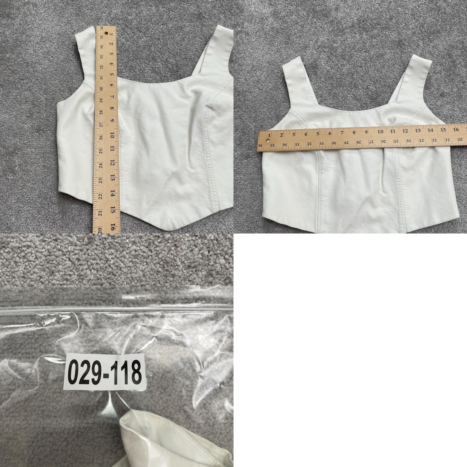 AQUA Aqua Tank Womens Small White Faux Leather Zip Cropped Sleeveless Square Neck Casual Modern Size S / US 4 / IT 40 - 8 Thumbnail