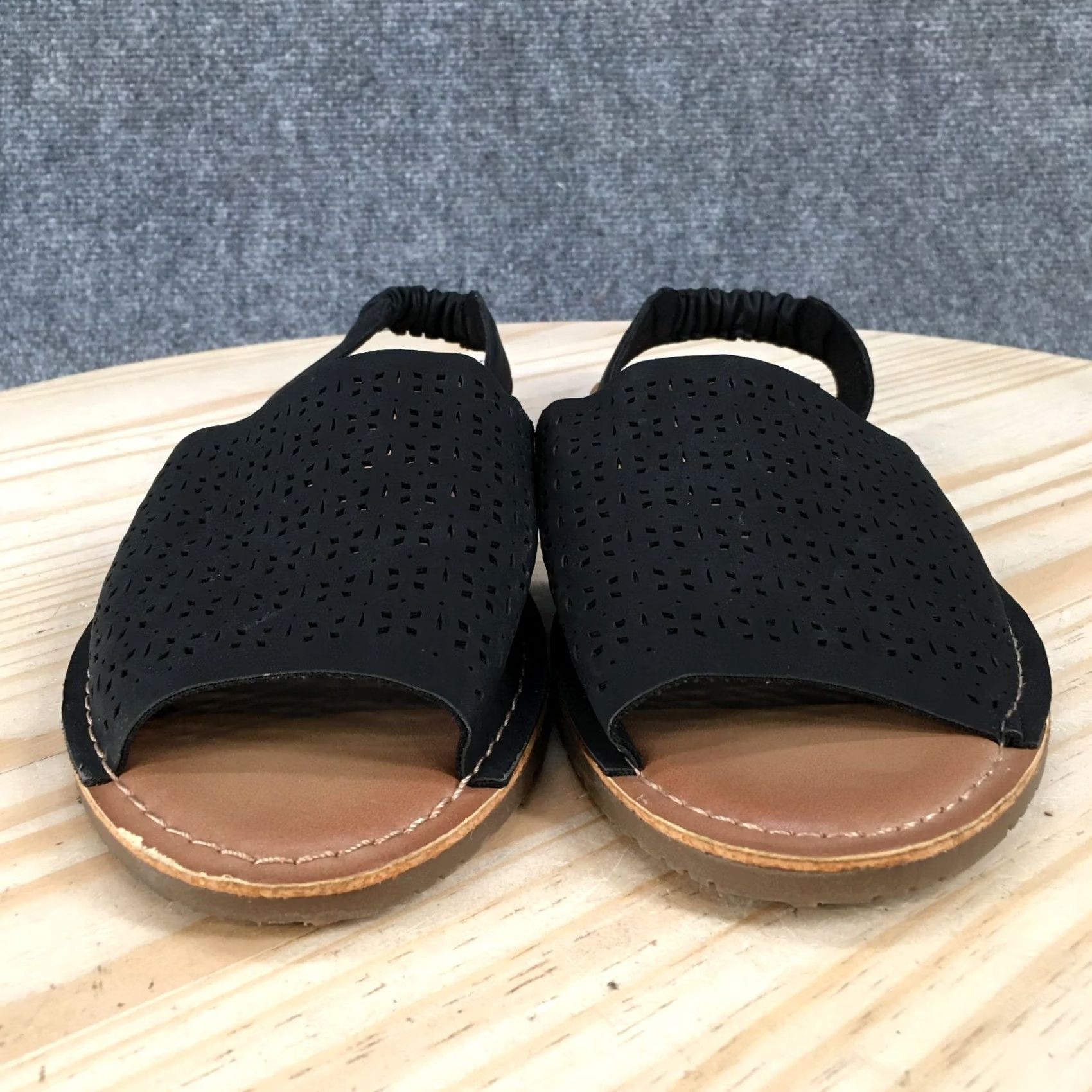 Vintage Arizona Jeans Co. Cutout Slingback Sandals Womens 11 Comfort Open Toe Black Shoes Size 32" / US 10 / IT 46 - 4 Thumbnail