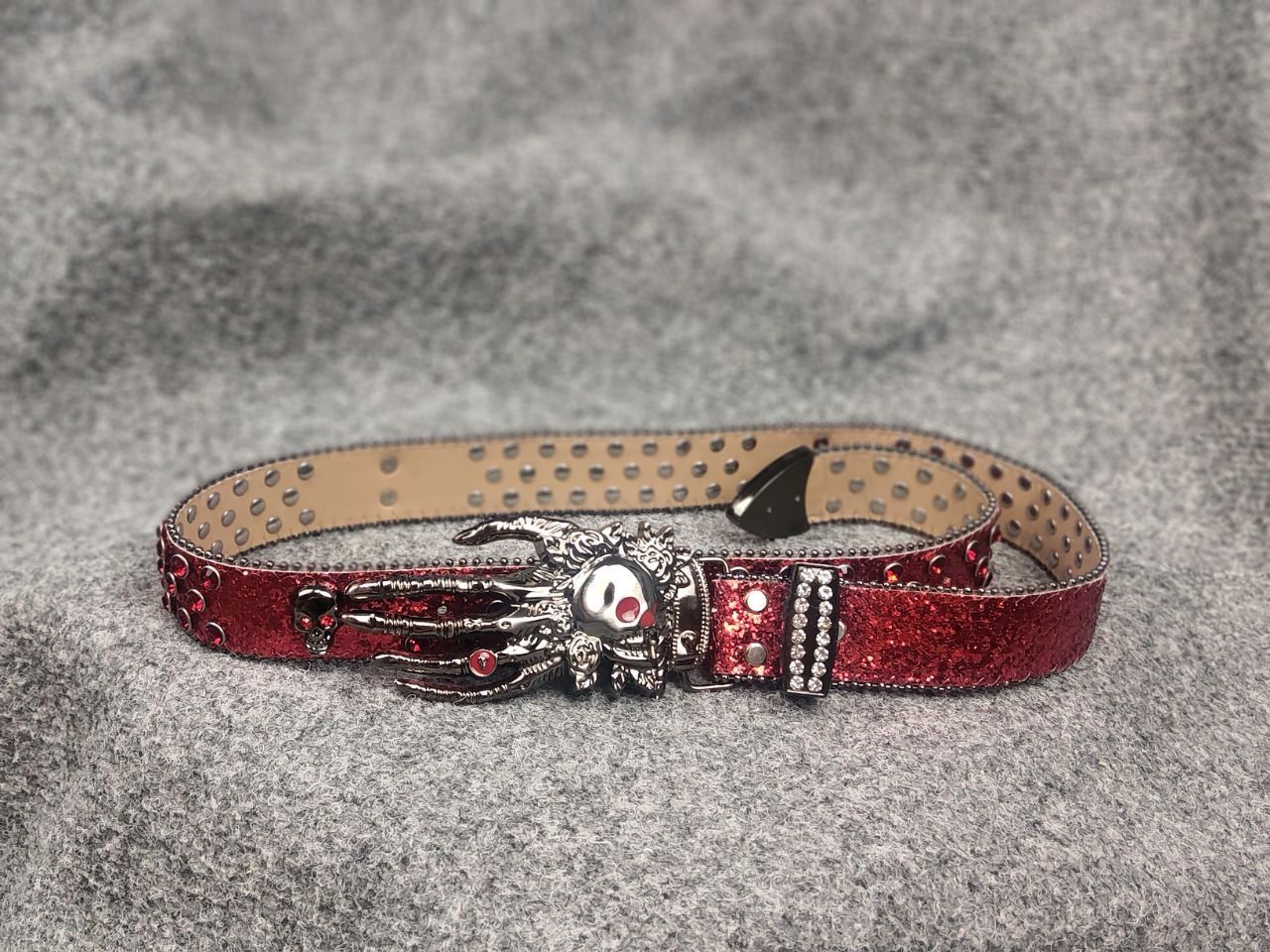 If Six Was Nine Vintage Y2K Punk Rock Red Glitter Skull Belt hysteric LGB Size ONE SIZE - 3 Thumbnail
