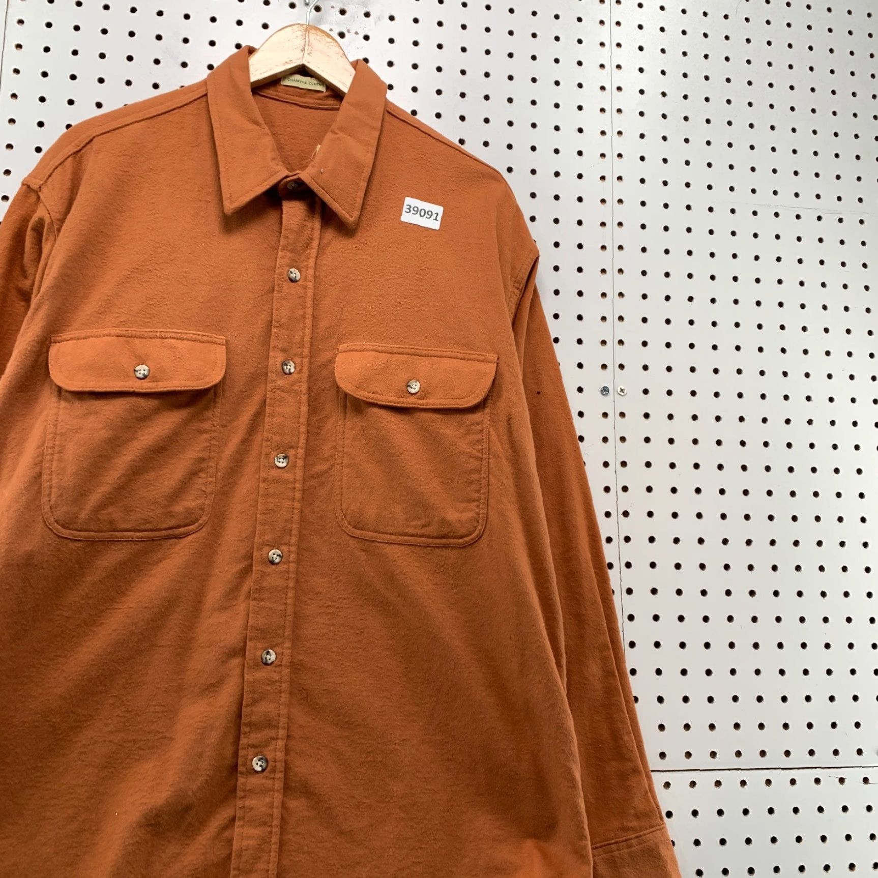 CLOT VINTAGE St John Chamois Cloth Button Shirt Mens XL Orange Pockets Size US XL / EU 56 / 4 - 5 Thumbnail