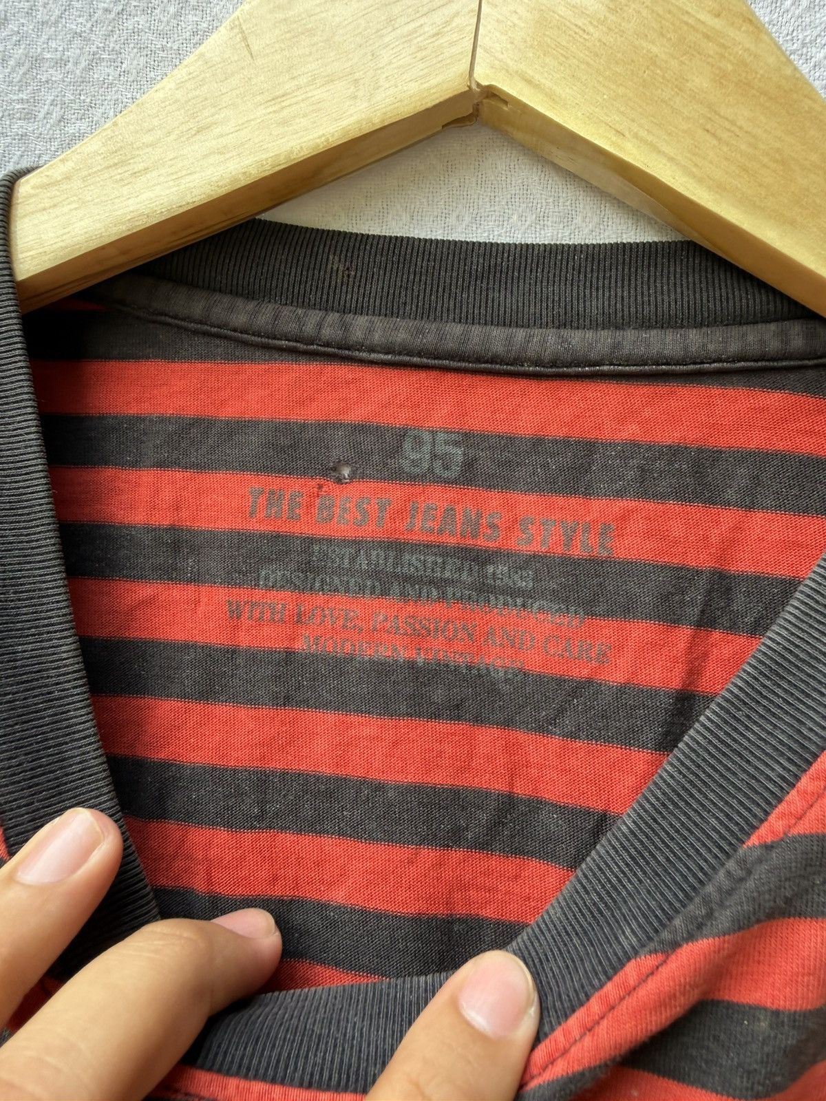 Japanese Brand Vintage The best jeans style striped longsleeve Size US S / EU 44-46 / 1 - 7 Thumbnail