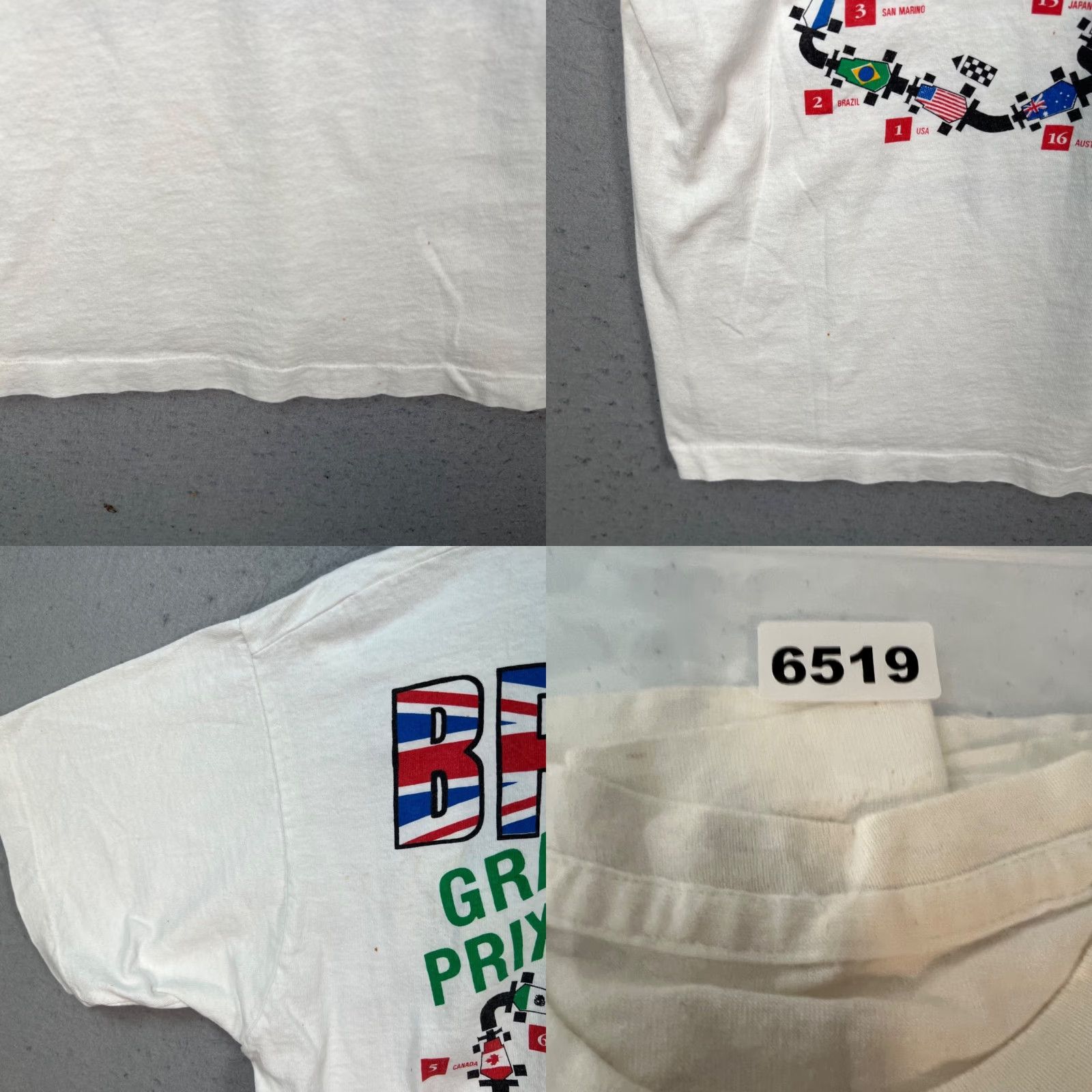 Vintage VTG 1990 British Grand Prix Ayrton Senna T-Shirt Formula 1 World Championship Shirt Mens L White Size US L / EU 52-54 / 3 - 11 Thumbnail