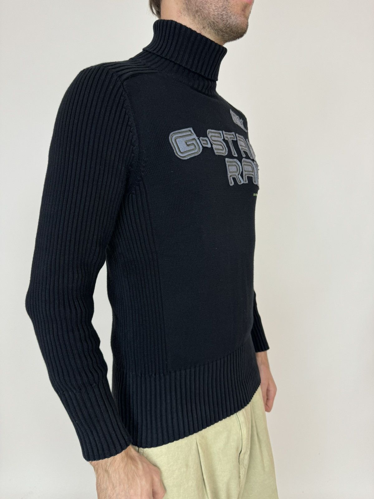 G-Star G-star Ribbed Sweater Vintage PARKER COLL PATCH TurtleNeck Size US L / EU 52-54 / 3 - 5 Thumbnail