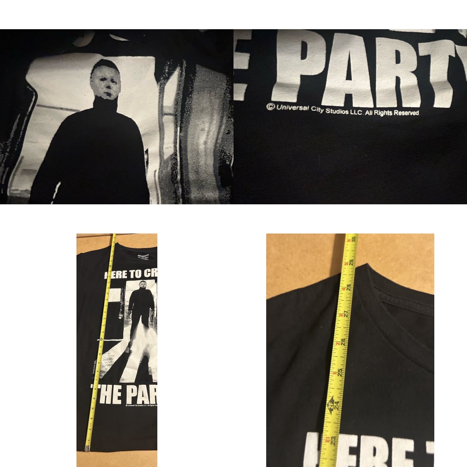 Vintage Here To Crash The Party Halloween 2 Michael Myers Shirt Men 2XL Black Graphic Size US XXL / EU 58 / 5 - 8 Thumbnail