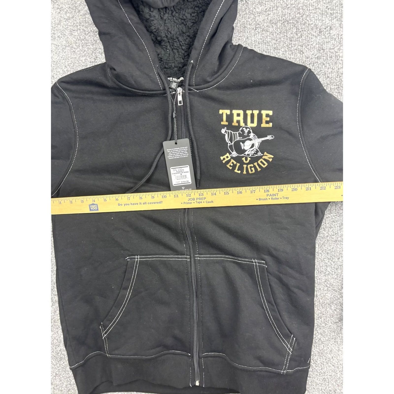 True Religion True Religion Hoodie Mens M Black Full Zip Sherpa Buddha Guitar Graphic Print Size US M / EU 48-50 / 2 - 6 Thumbnail