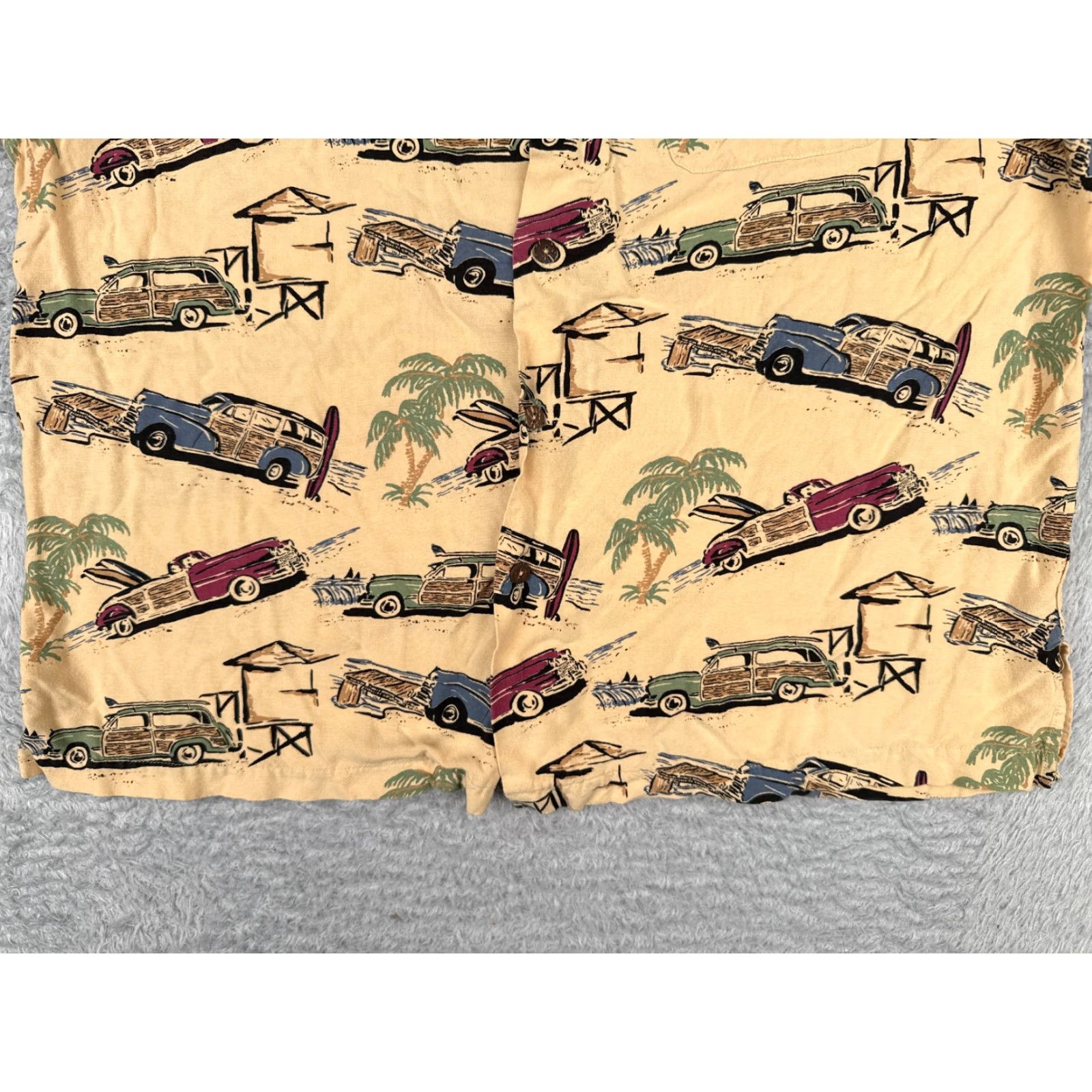 Vintage VINTAGE Beck Sport Shirt Men Yellow 2XL Floral Cars Hawaiian Short Sleeve Button-Up Size US XXL / EU 58 / 5 - 5 Thumbnail