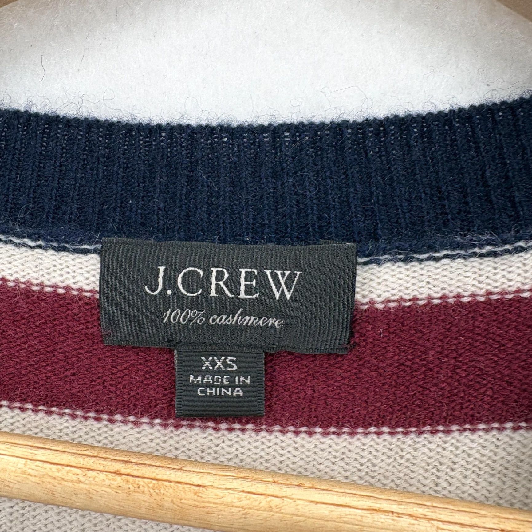 J.Crew J.CREW Sweater Womens XXS Multicolor 100% Cashmere V Neck Stripe Knit Pullover Size XXS / US 00 / IT 34 - 3 Thumbnail