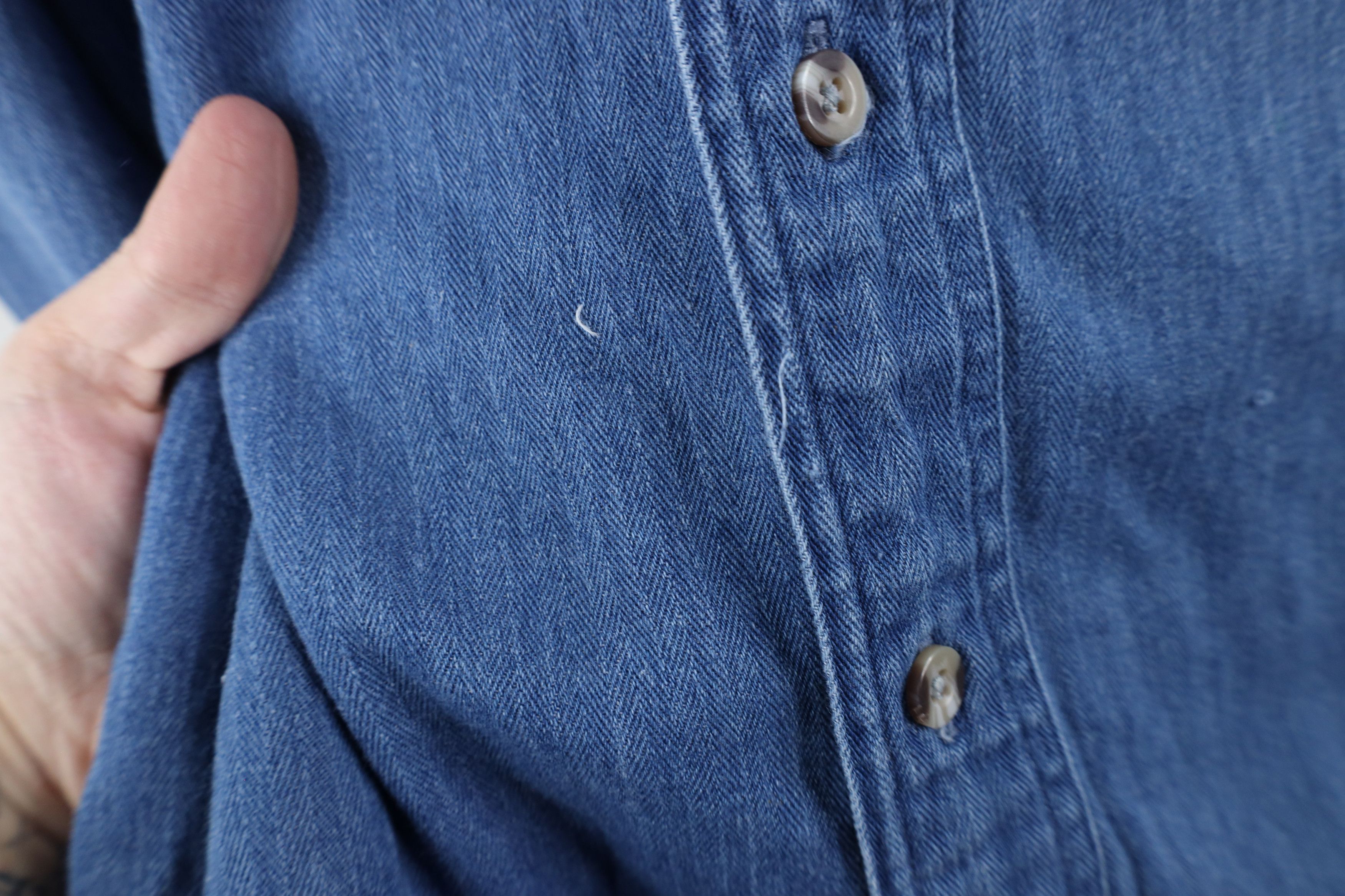 Vintage Vintage 90s Streetwear Denim Jean Button Down Shirt Blue Size US XL / EU 56 / 4 - 6 Thumbnail
