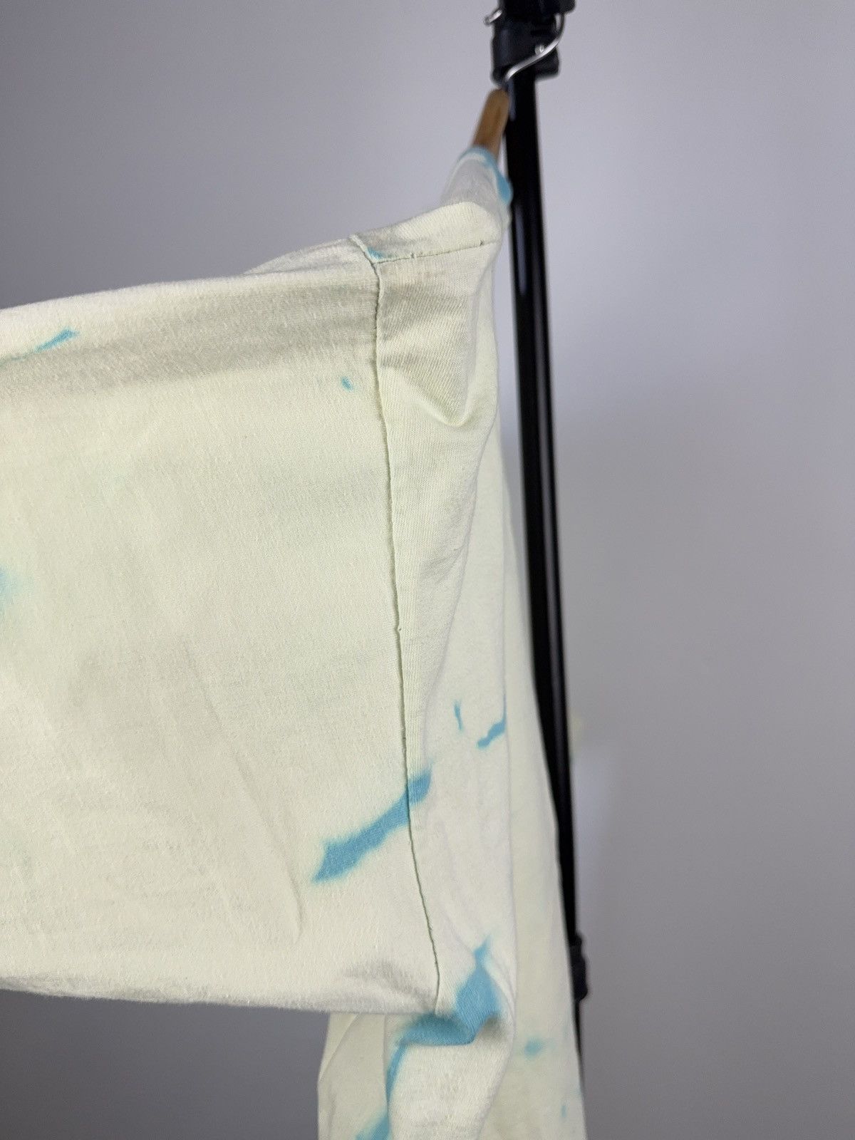 Vintage 90s Y2K Style Tee Bleach Dyed Mint Shirt YSL-Inspired Logo Size US M / EU 48-50 / 2 - 14 Thumbnail