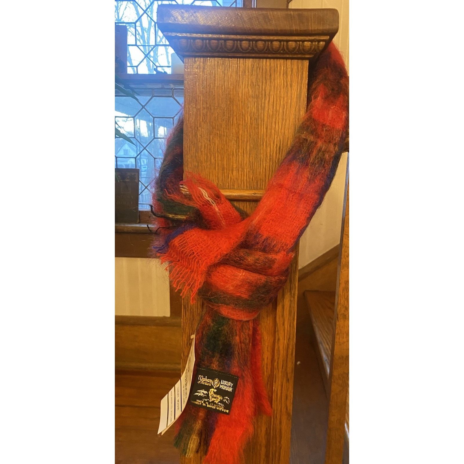 Vintage NWT Vintage Scotland Mohair Scarf Red Plaid Women’s Men’s Size ONE SIZE - 1 Thumbnail