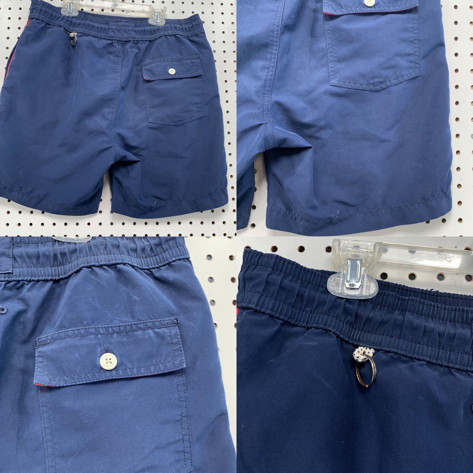 Vintage Vintage Jack Spade Swim Trunks Mens Medium Navy Blue Red Striped 34x6.5 Summer Activewear Size US 31 - 8 Thumbnail