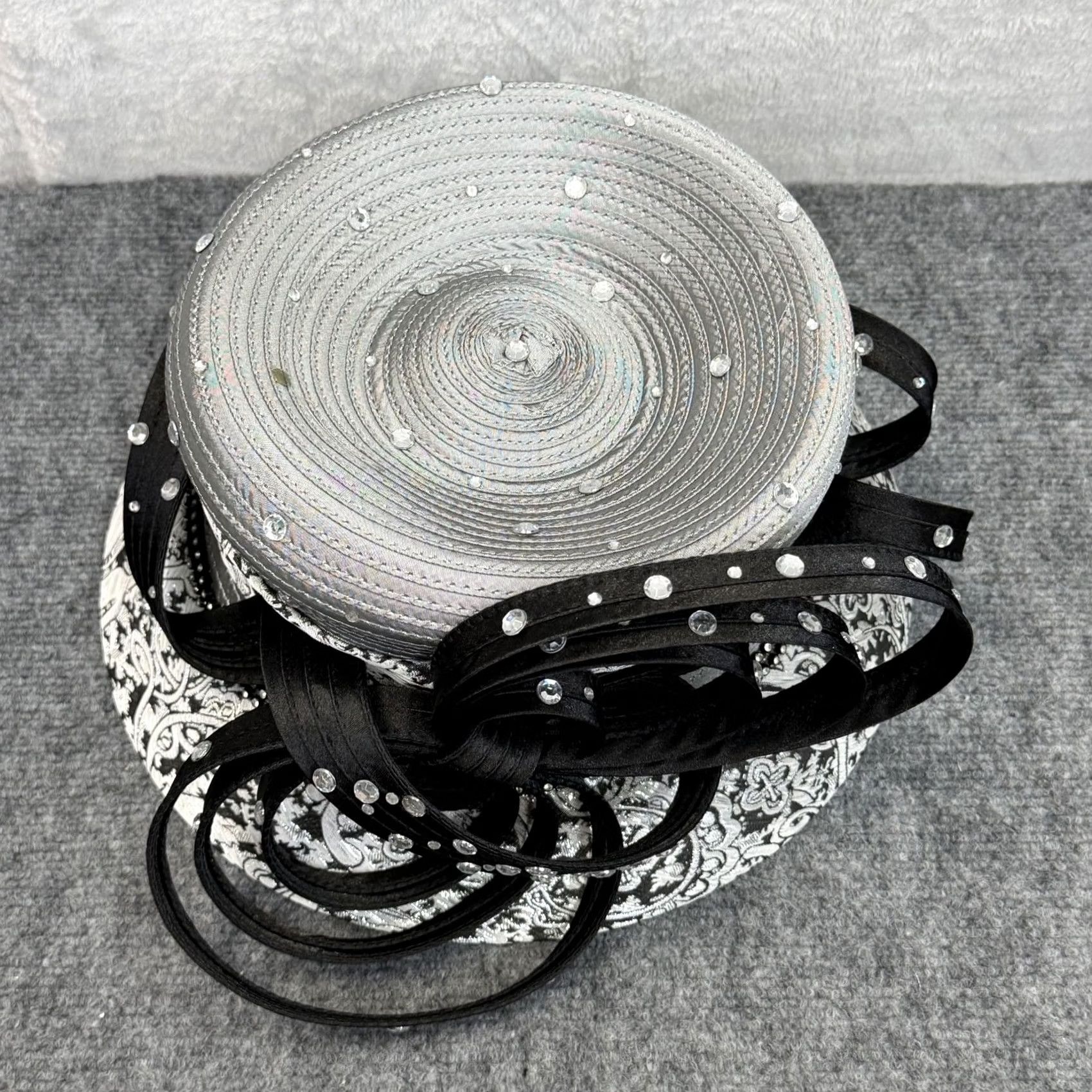 VINTAGE Elite Champagne Hat & Purse Set Womens Brocade 