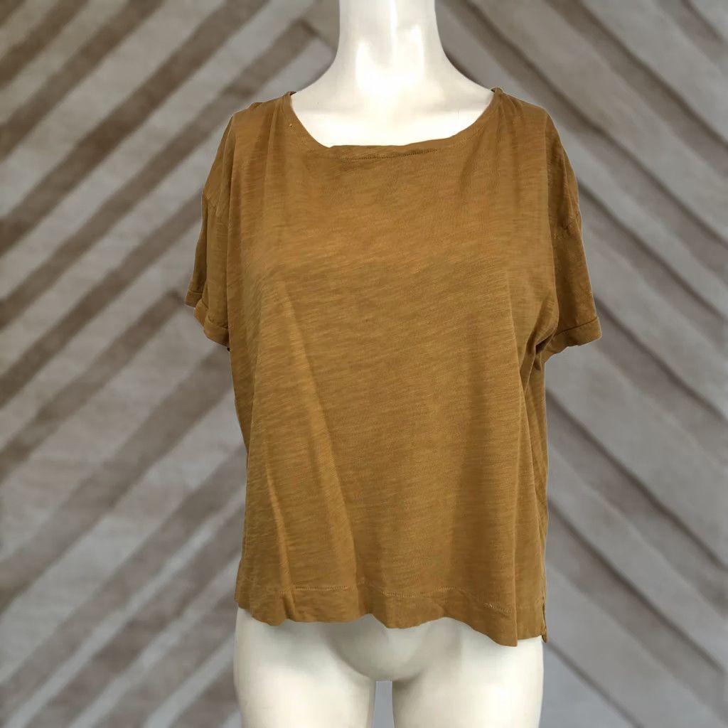 Alex Mill ALEX MILL Cotton T-Shirt Slub Crew Neck Short Sleeve Ochre Yellow Women S Small Size S / US 4 / IT 40 - 1 Thumbnail