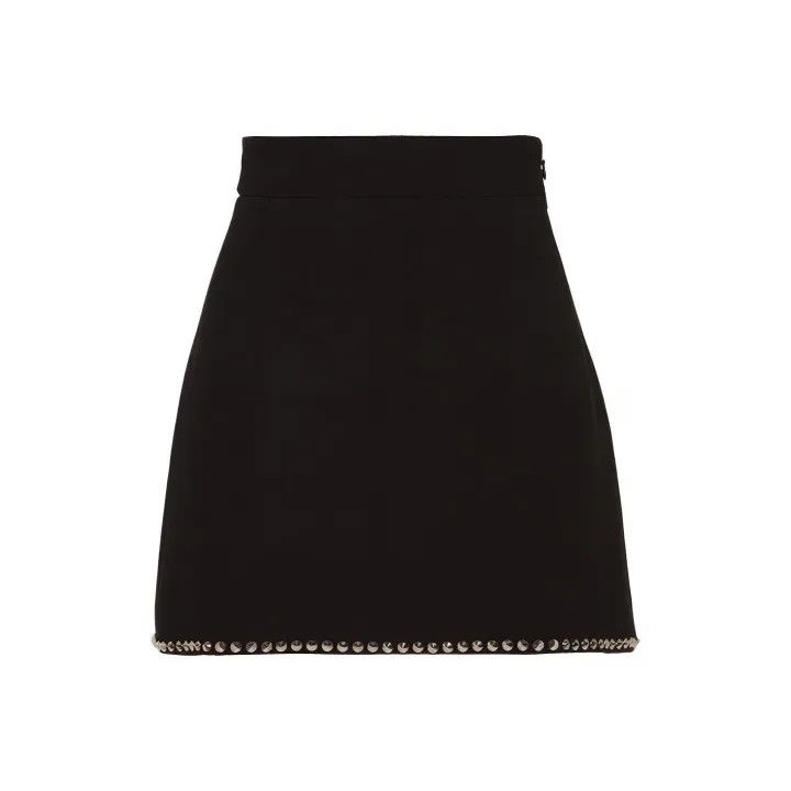 Miu Miu Miu Miu Black High-Waisted Mini Skirt 0079 Size 42" / US 20 - 1 Thumbnail