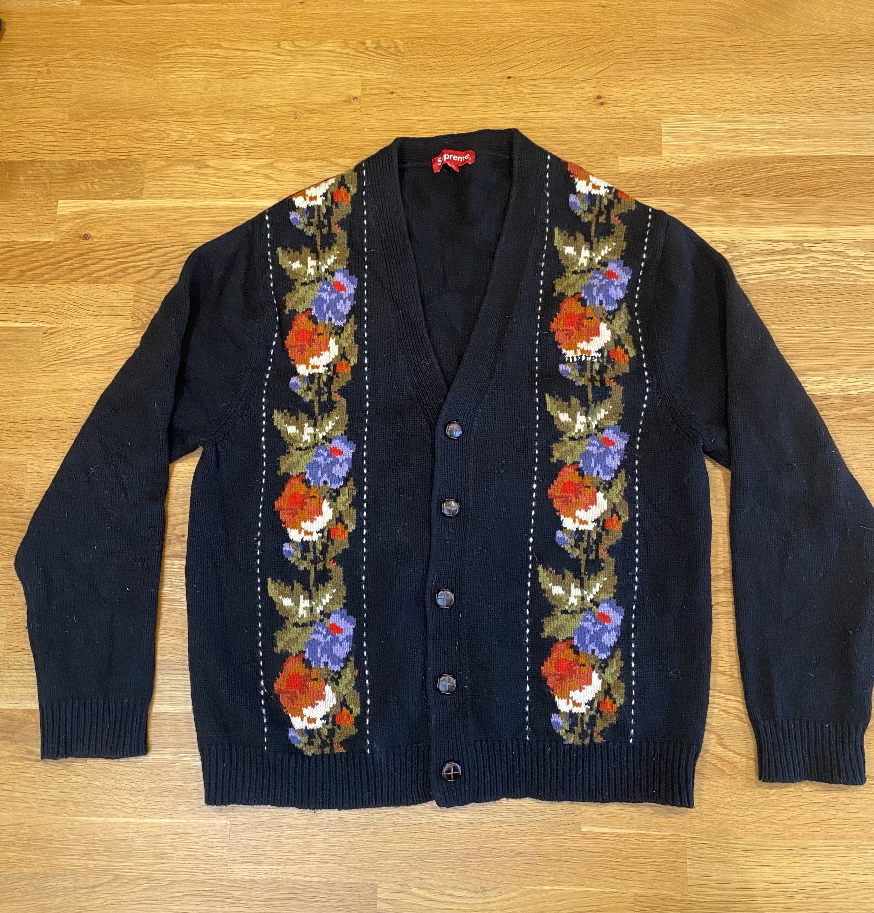 supreme Floral Stripe Cardigan L