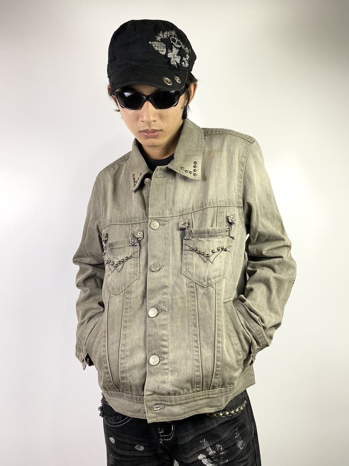 denim studdet patchwork jacket jambangee japan ifsx