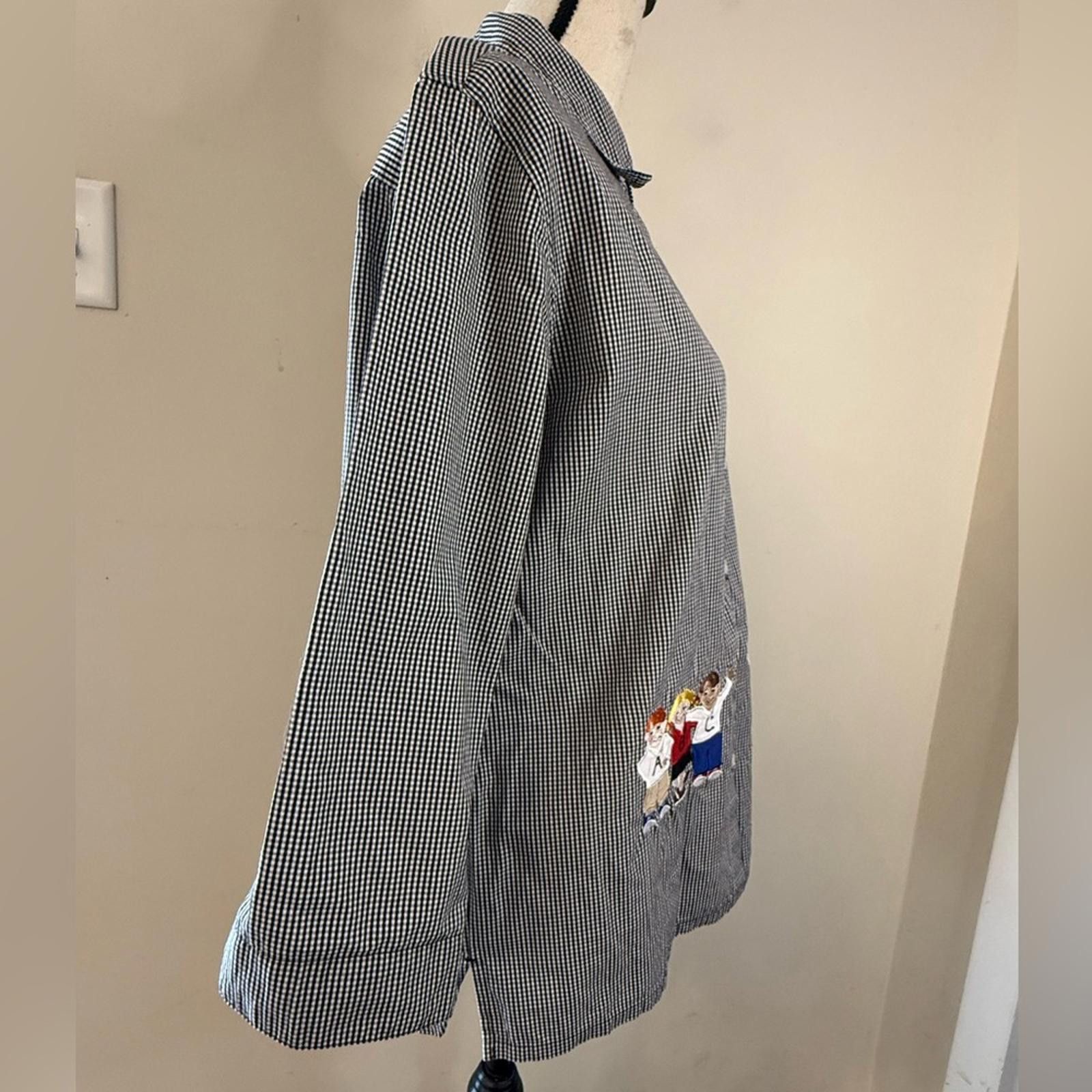 Other Bechamel top black white plaid ABC’s children embroidery M Size M / US 6-8 / IT 42-44 - 2 Thumbnail