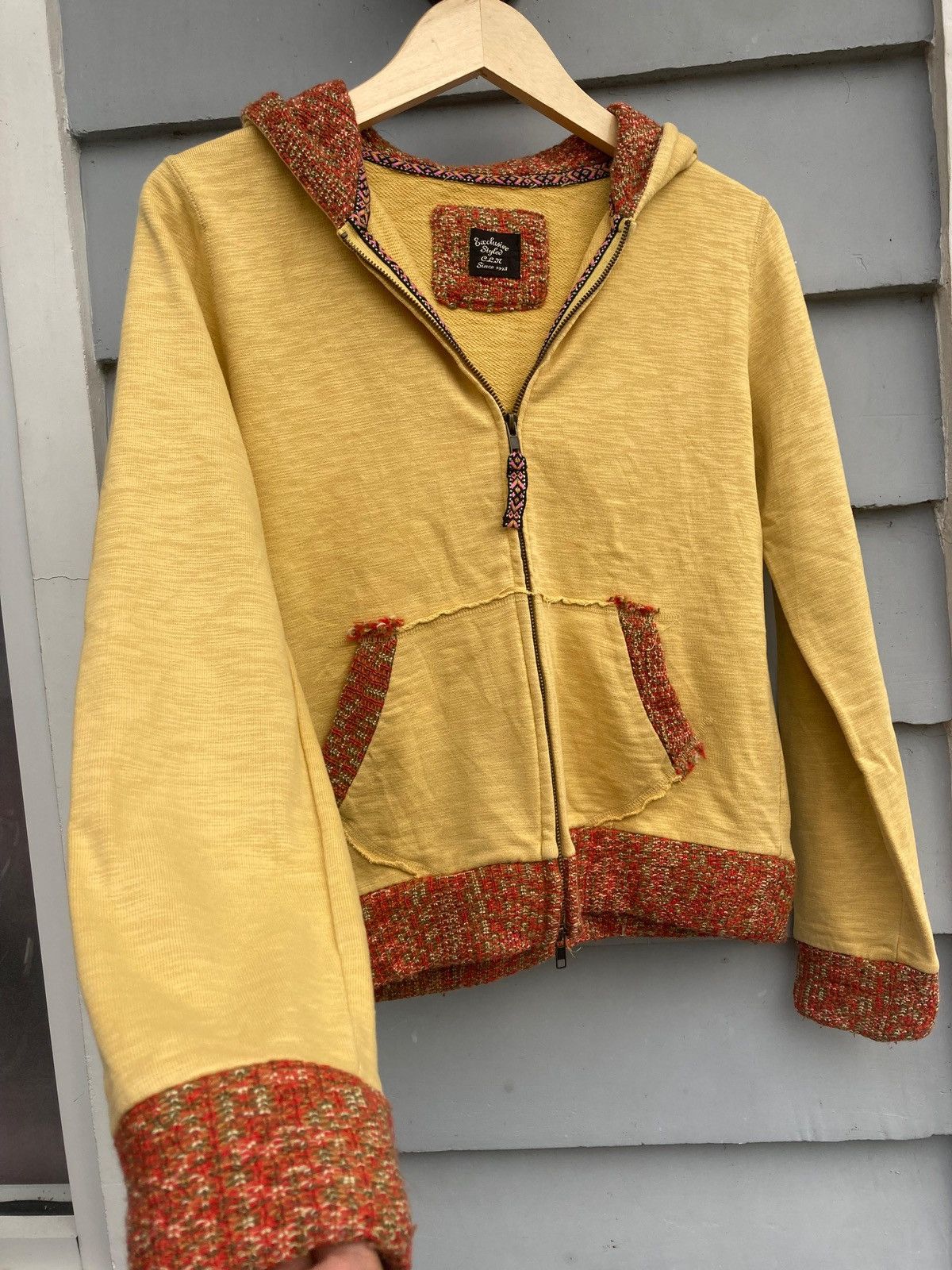 Exclusive Styled Japanese Brand Yellow Half Knit Hoodie