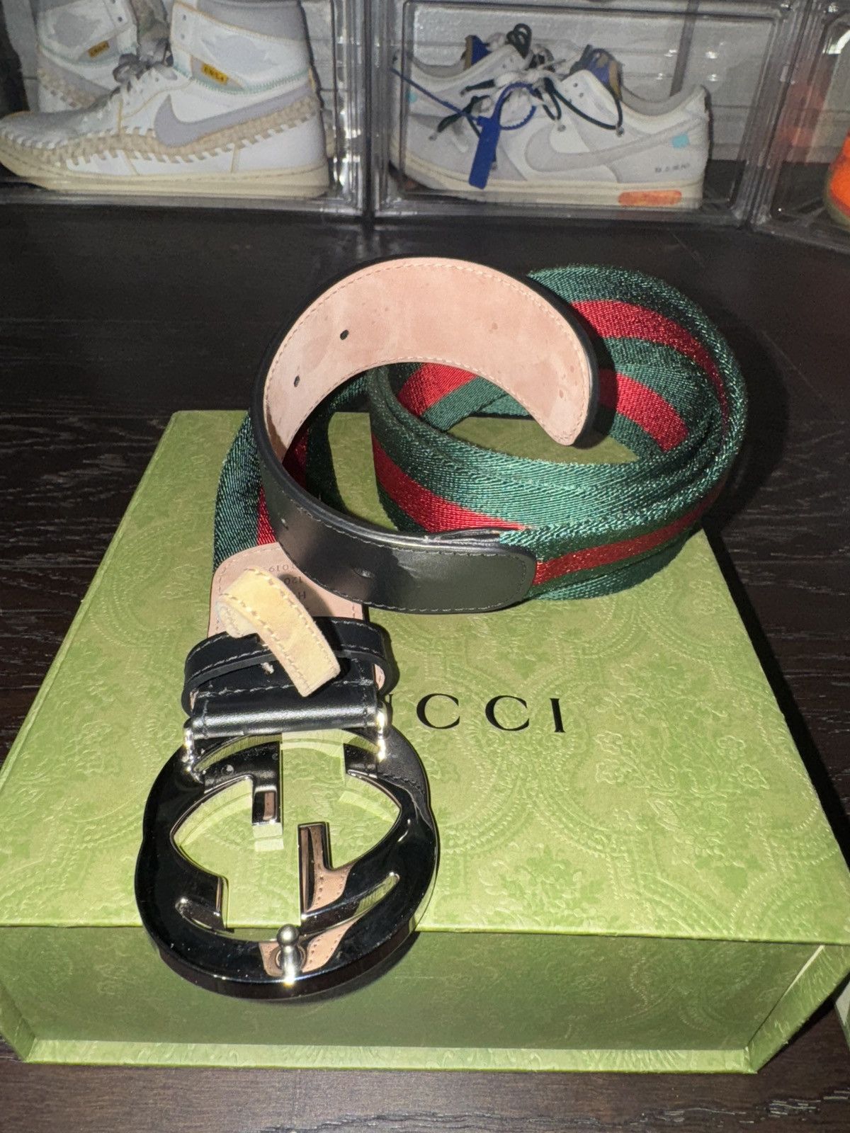 Gucci Gucci green and red web belt Size 38 - 8 Thumbnail